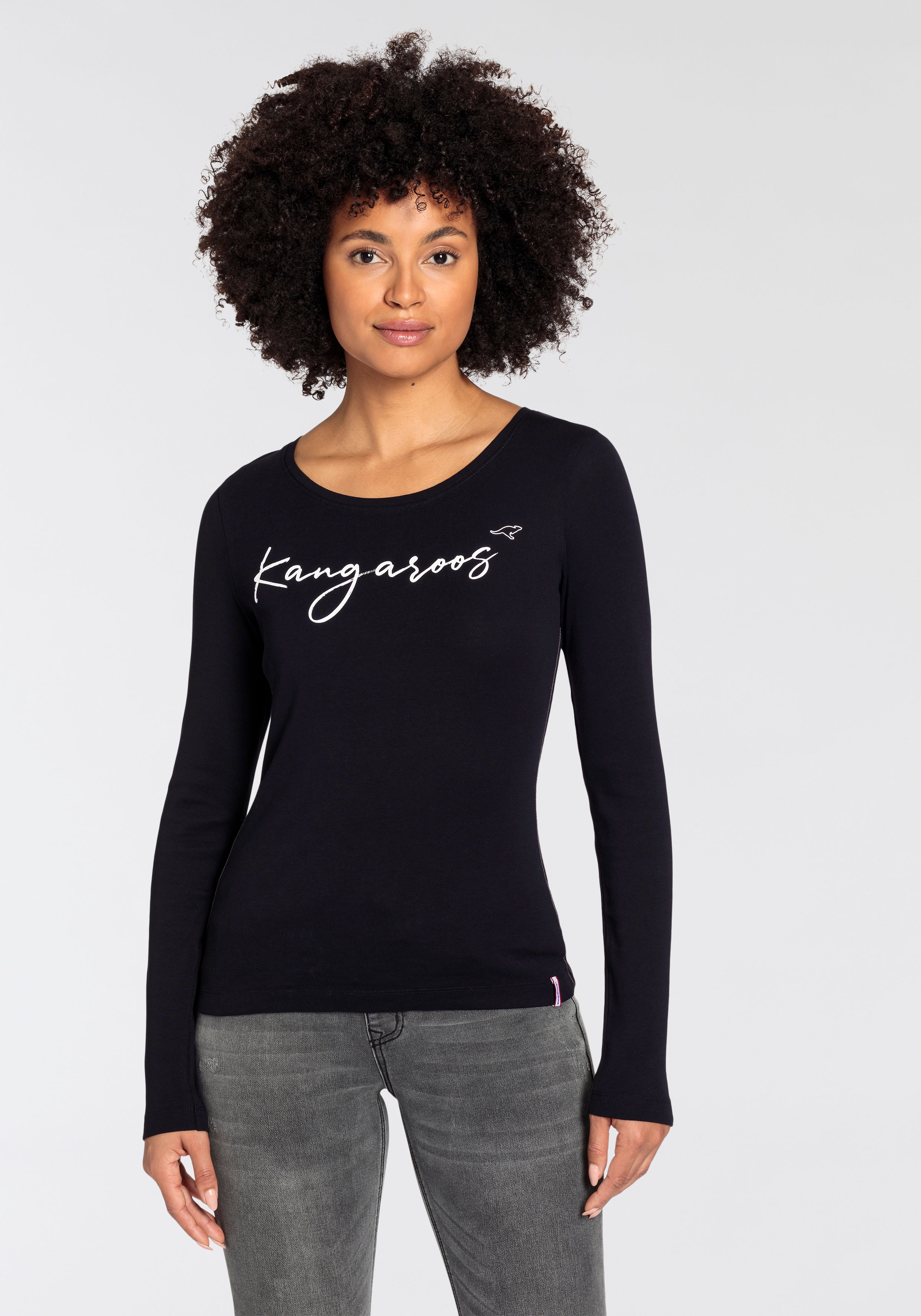 Longsleeve, mit trendigem Logoschriftzug