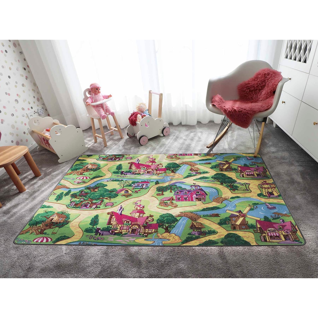 Primaflor-Ideen in Textil Kinderteppich »Spielteppich CANDY TOWN«, rechteckig