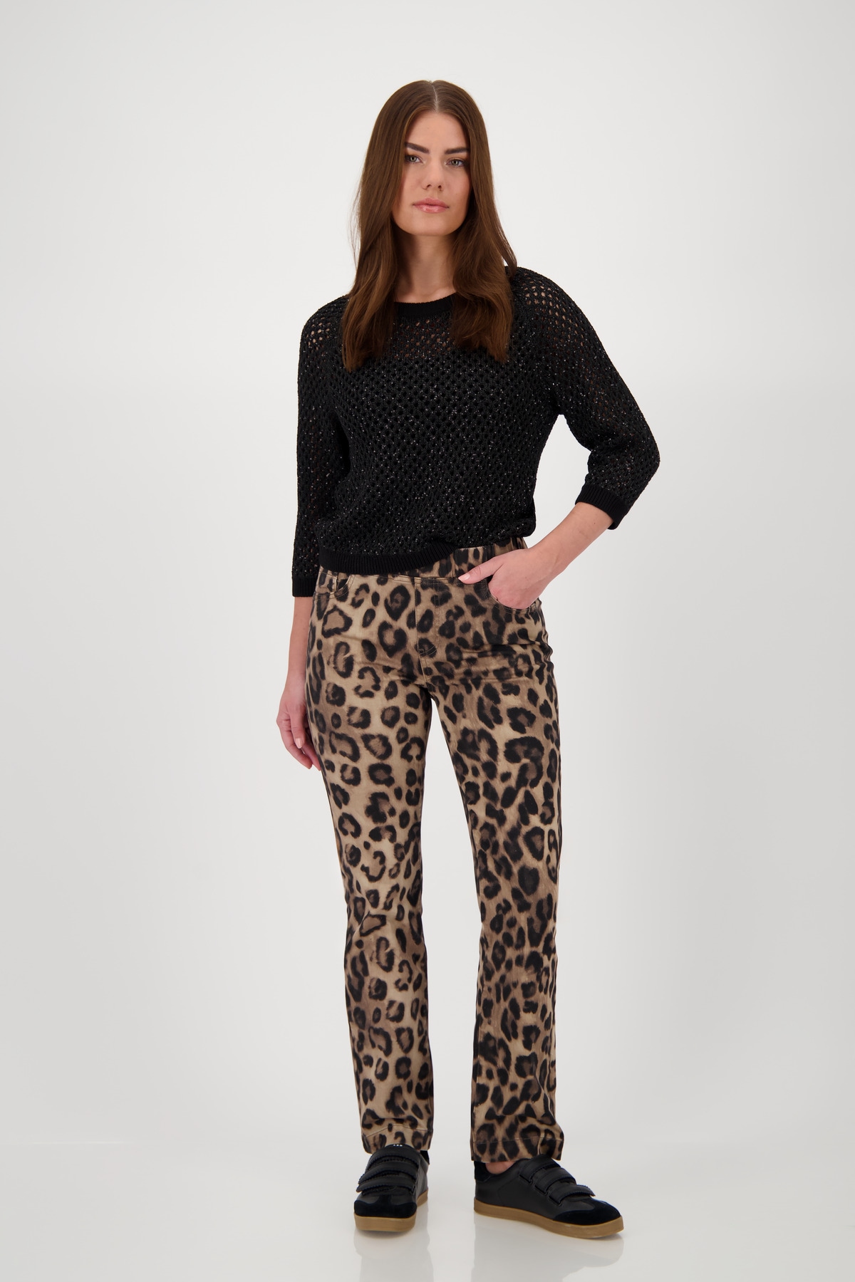 Monari Röhrenhose, mit Animalprint