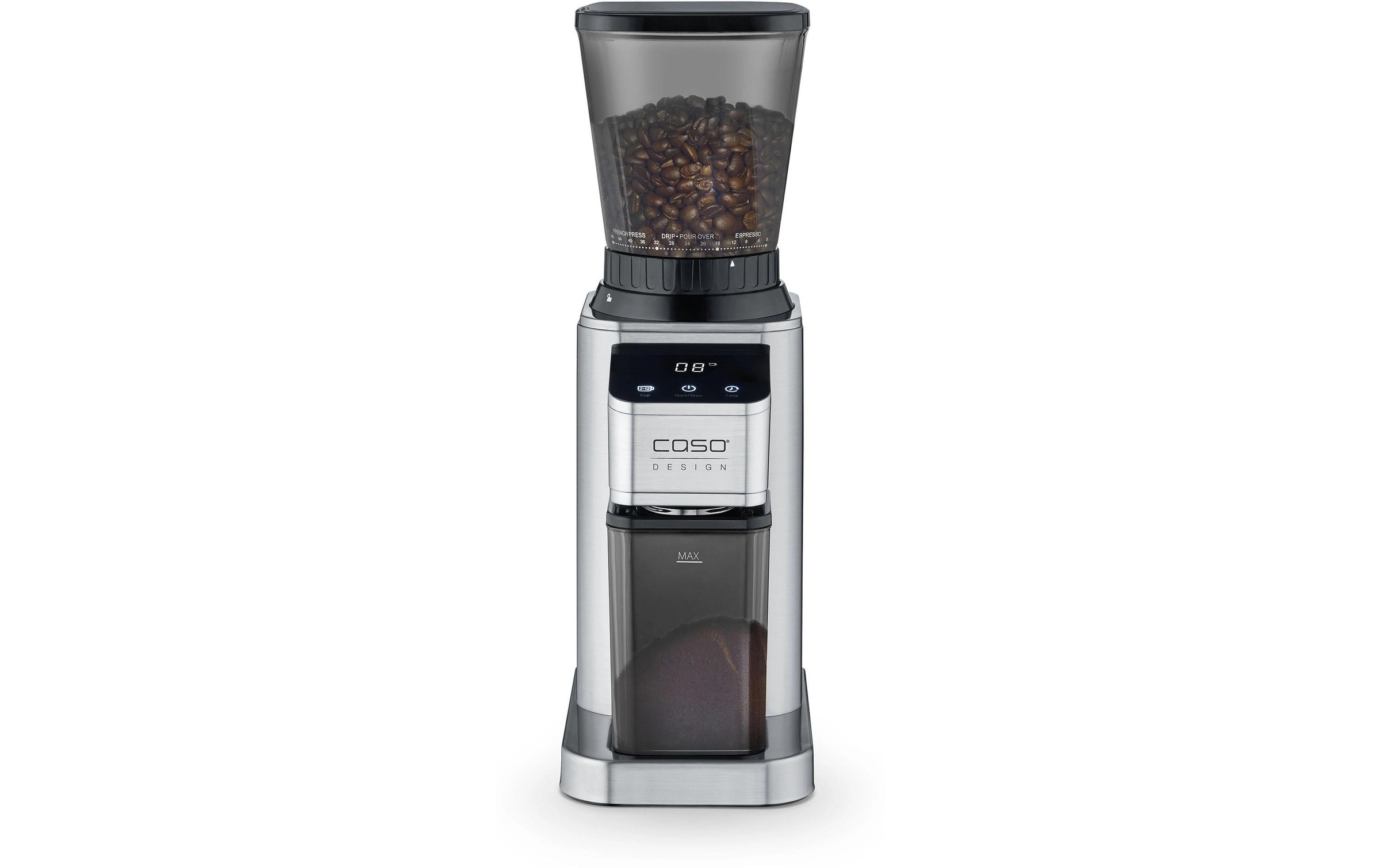 Caso Kaffeemühle »Barista Chef Inox Silber« 150 W Kegelmahlwerk 250 gBohnenbehälter