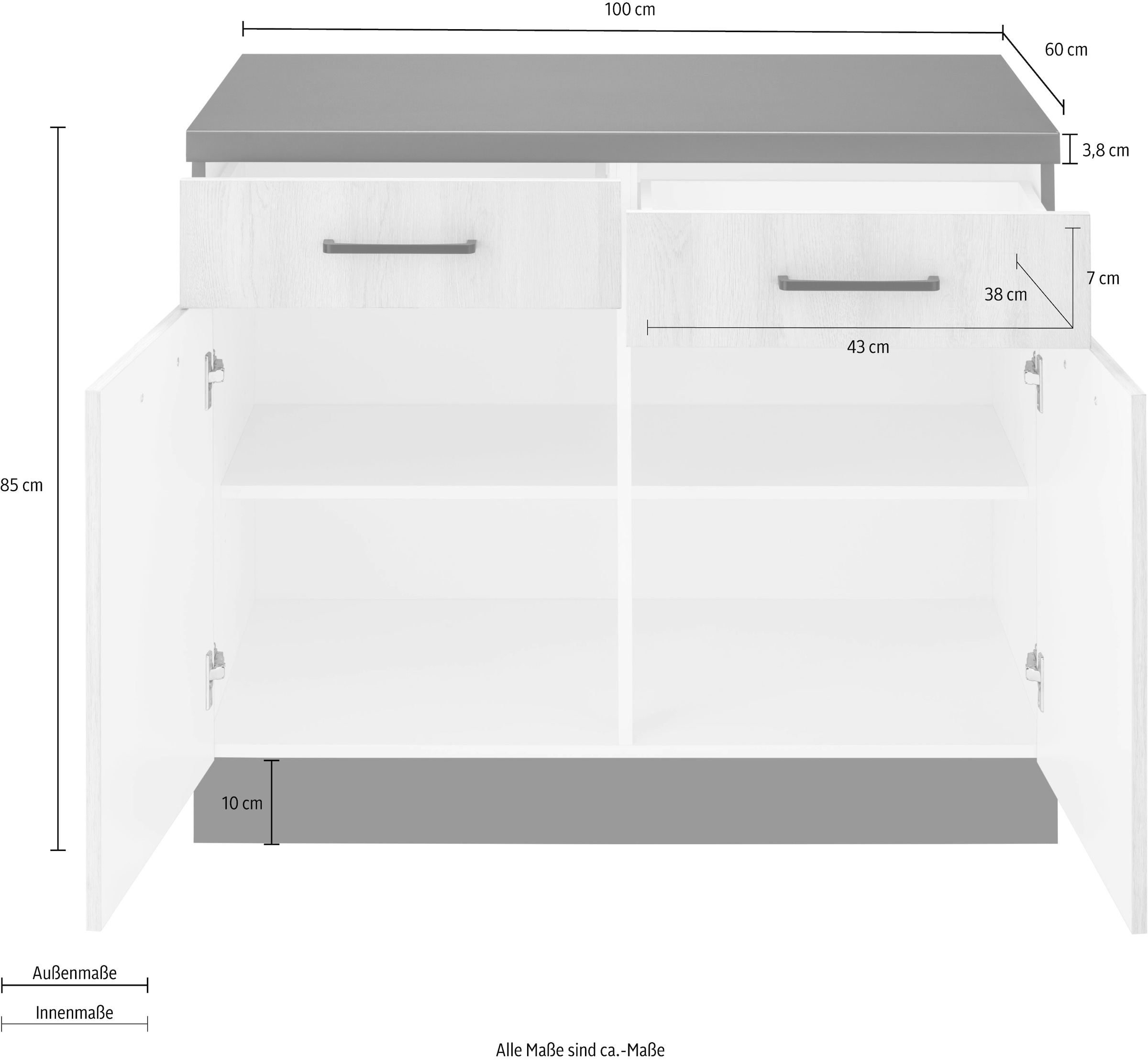 wiho Küchen Unterschrank »Esbo«, 100 cm breit online bestellen |  Jelmoli-Versand | Kochfeldumbauschränke