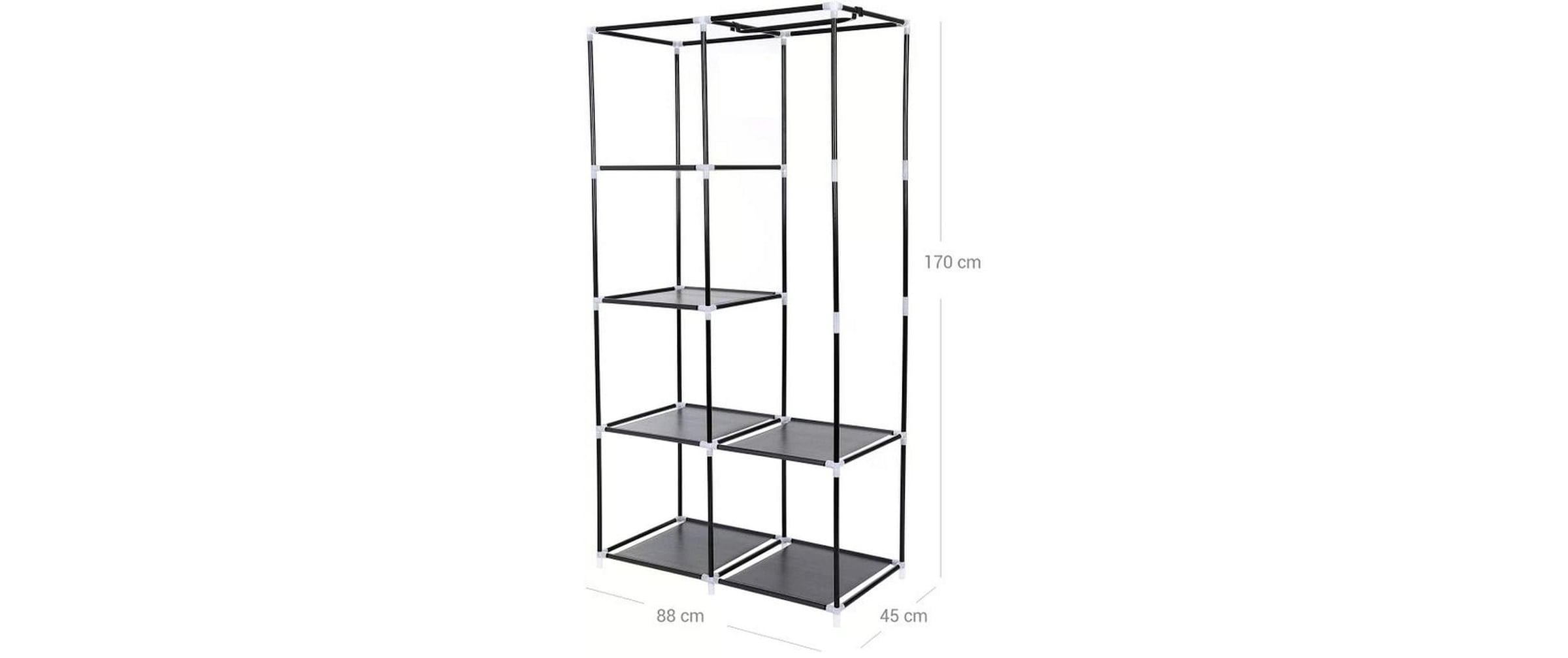 SONGMICS Regal »mit Rolltür 88 x 45 x 170 cm, Schwarz«
