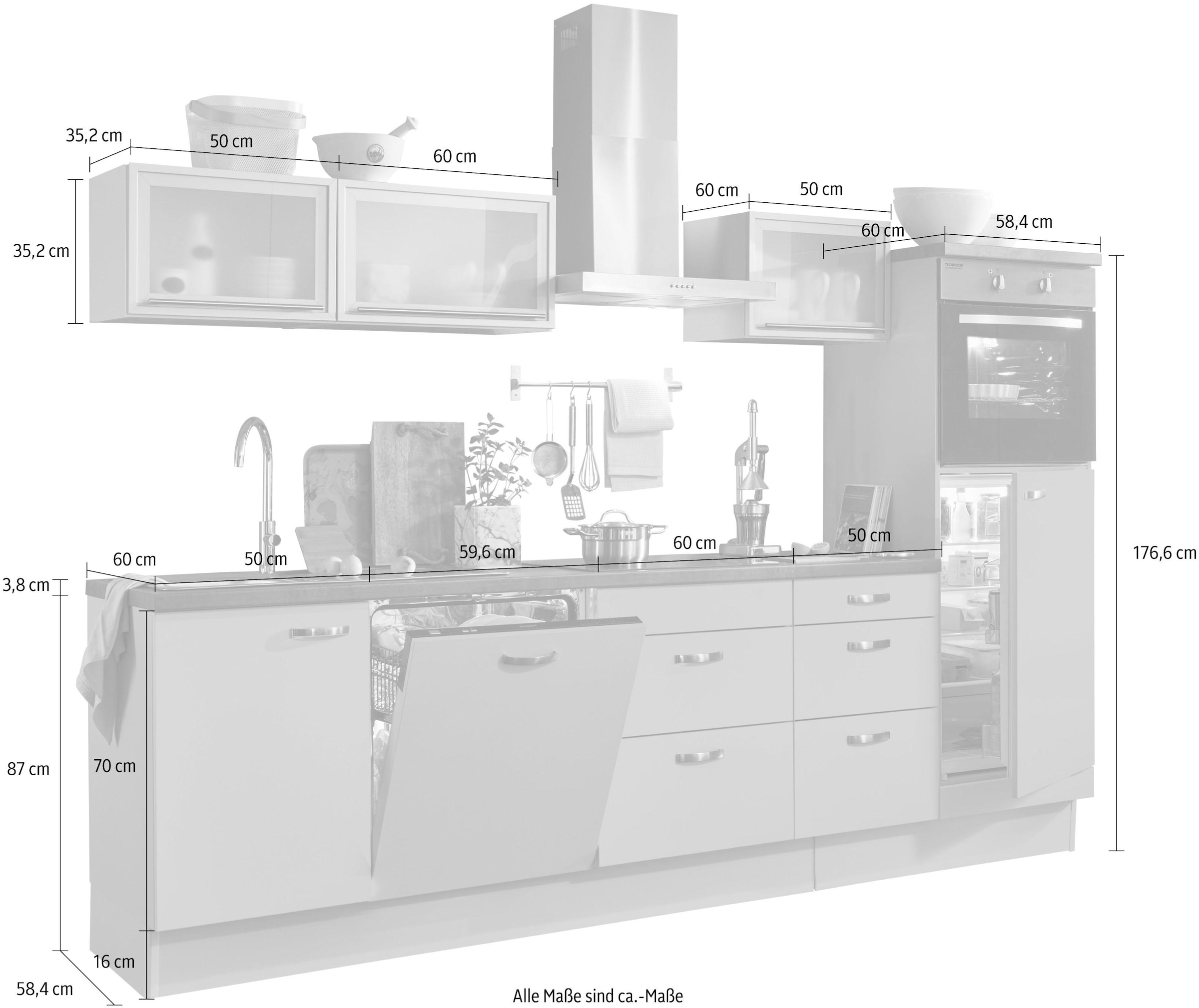 ❤ OPTIFIT Küchenzeile »Cara«, mit Vollauszügen und Soft-Close-Funktion,  Breite 280 cm entdecken im Jelmoli-Online Shop