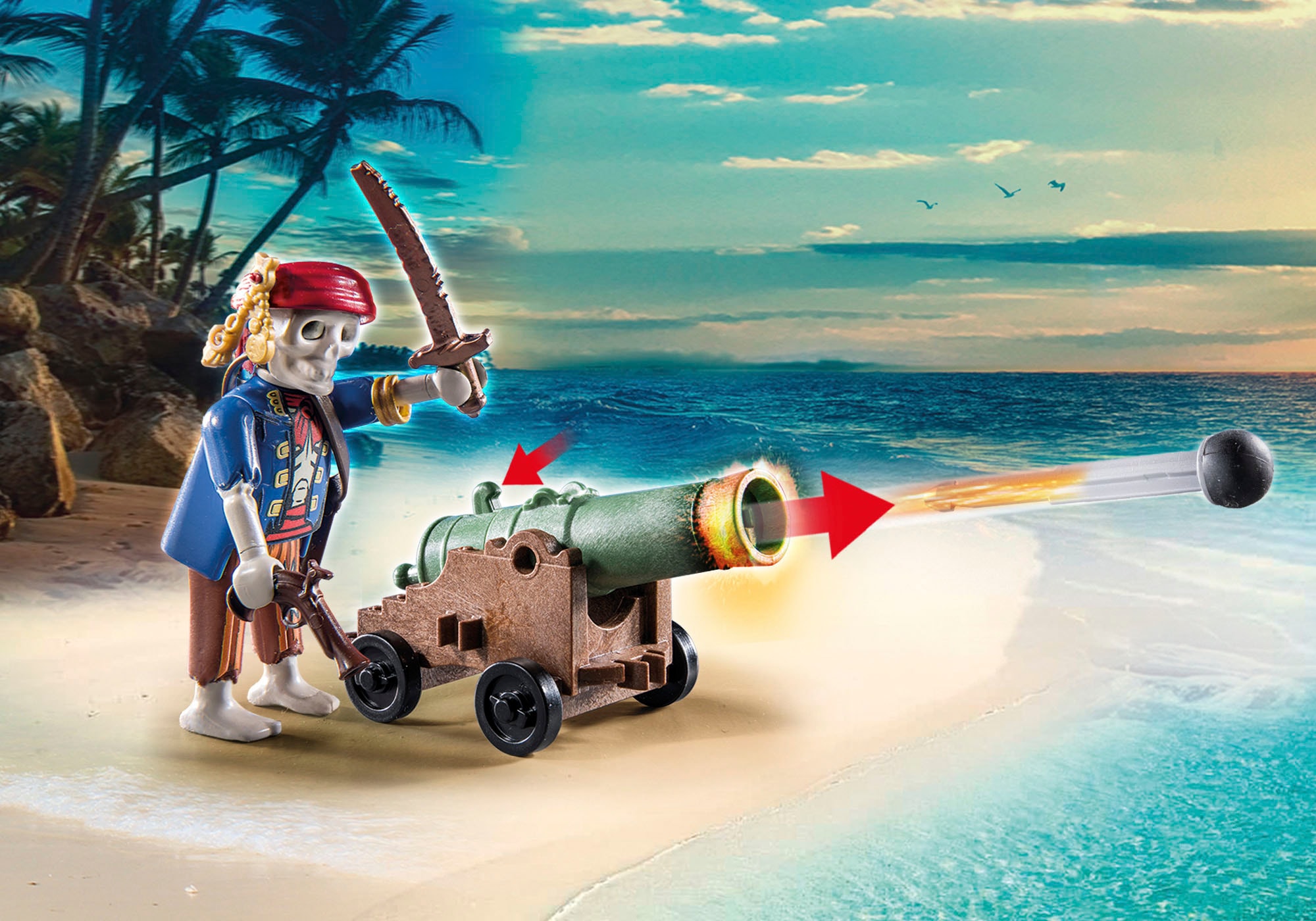 Playmobil® Konstruktions-Spielset »Piratenschatzinsel mit Skelett (70962), Piraten«, (104 St.), Made in Germany