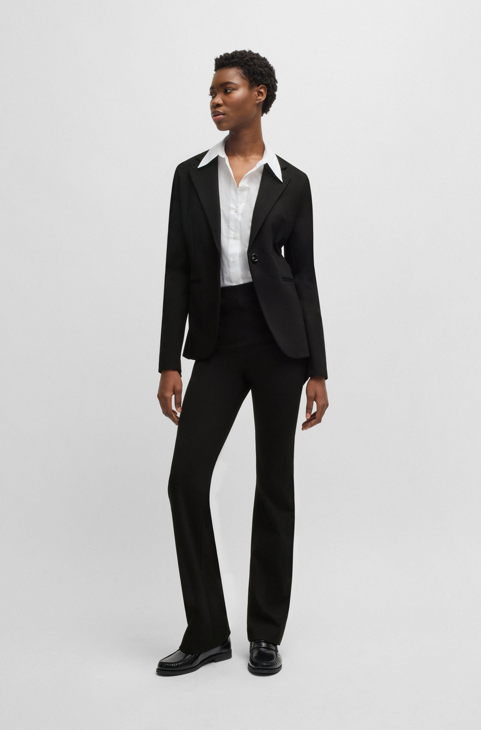 BOSS ORANGE Webhose »Taboot Premium Damenmode«, mit seitlichem Reissverschluss, flared Form, Milano Qualität Loungewear