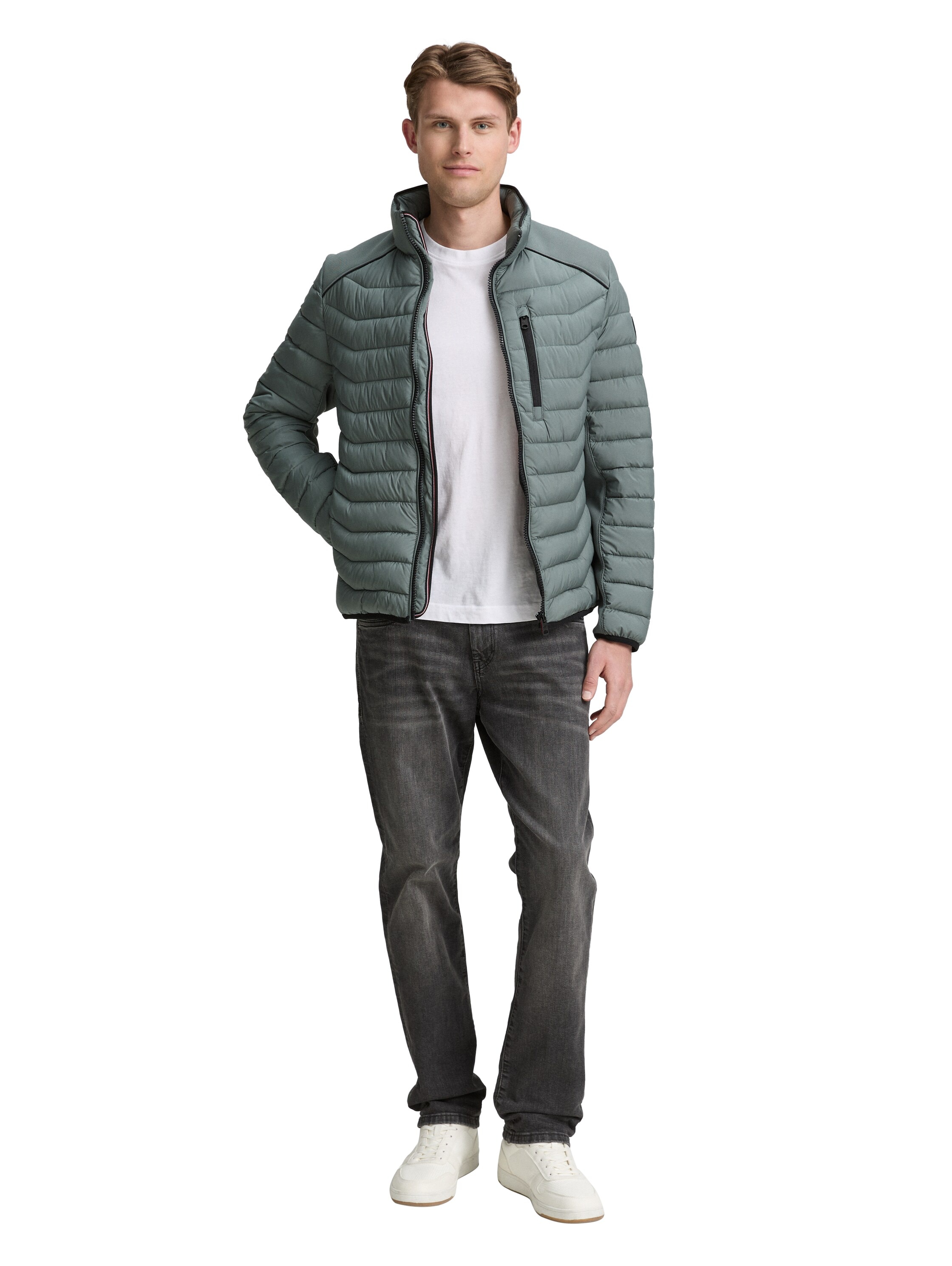 TOM TAILOR Steppjacke, ohne Kapuze, mit Logo Stickerei