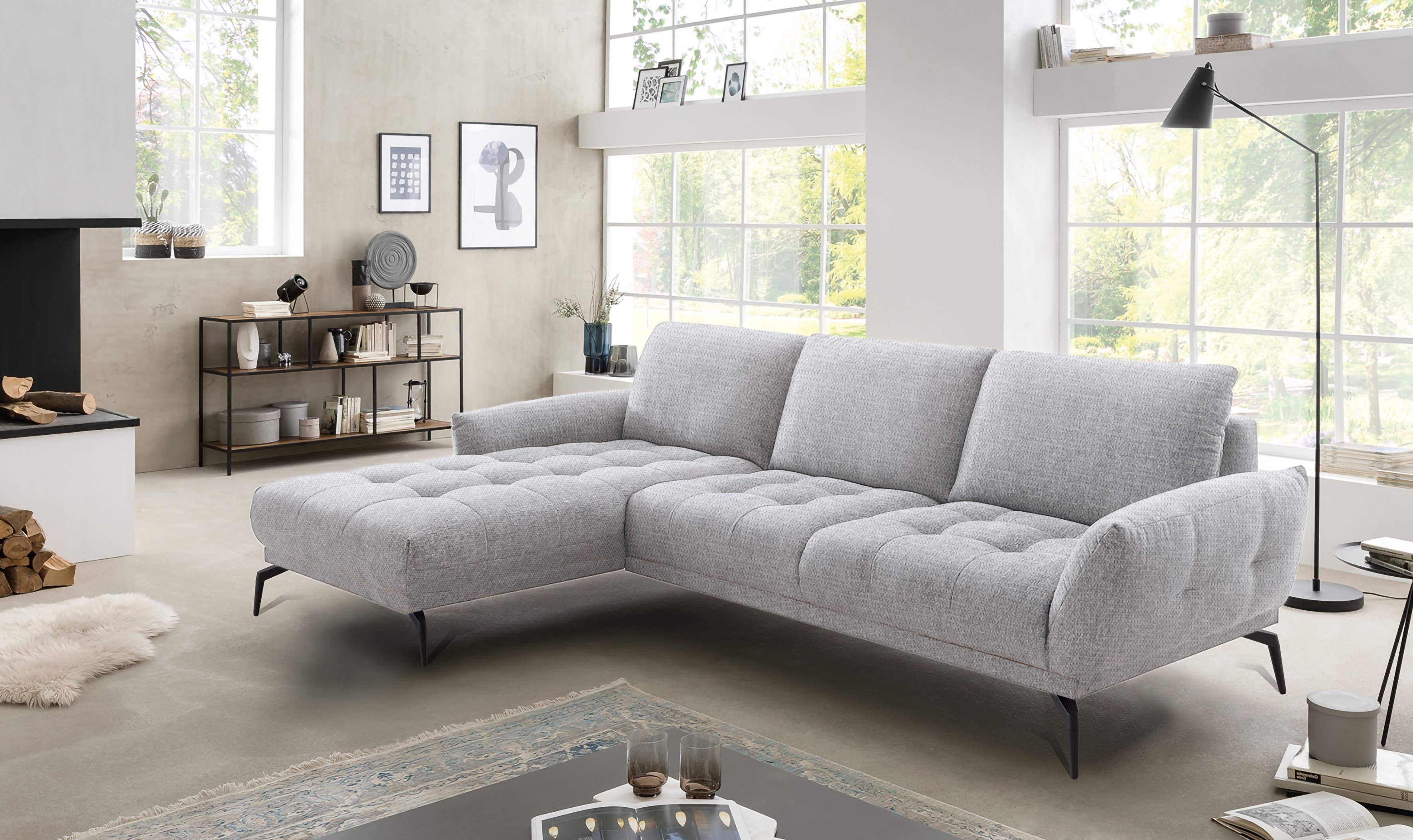 exxpo - sofa fashion Ecksofa "NICEA erstklassiger Sitzkomfort, OTTOs Choice, L-Form, bodenfrei" In hochwertiger Verarbeitung & ergonomische Sitzposition, Breite 264cm