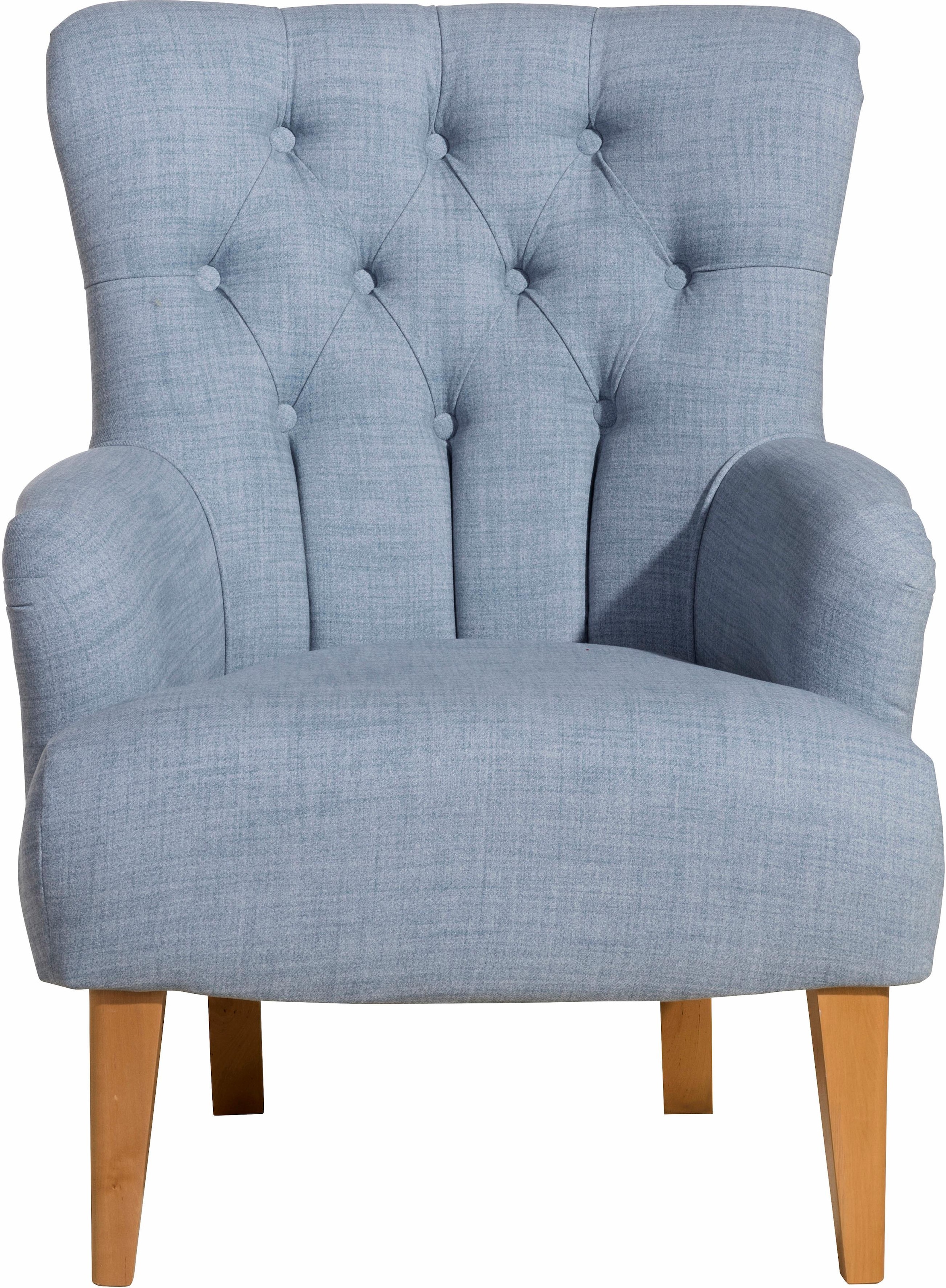 Max Winzer® Sessel »Bradley, Ohrensessel«, im Chesterfield Stil, mit Rautenheftung im Rücken, Hochlehner