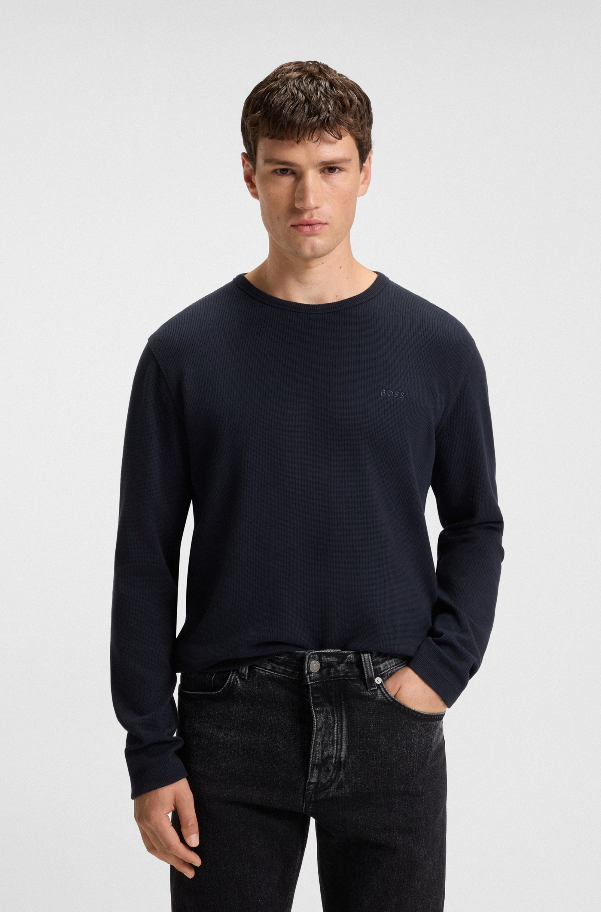 BOSS ORANGE Langarmshirt »Tempesto«, mit BOSS-Stickerei