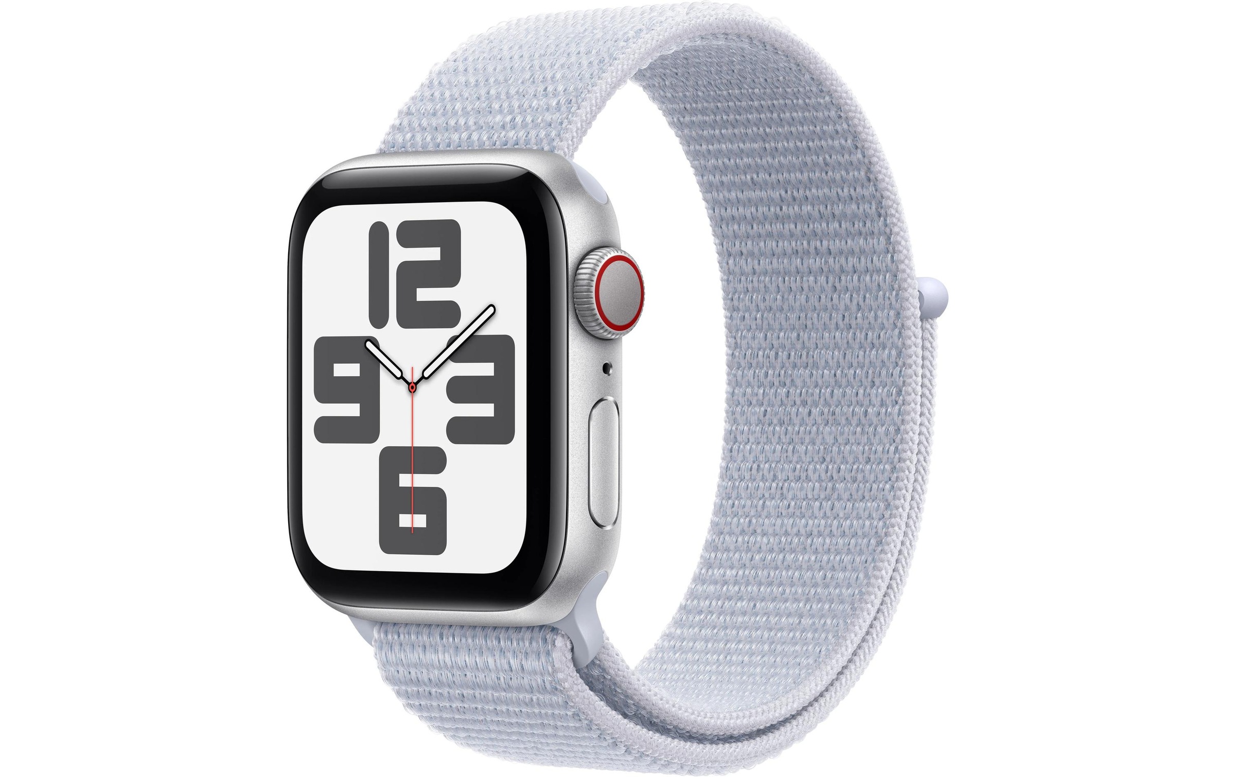 Apple Watch SE (2024), 40 mm, GPS + Cellular, Sport Loop, Silberfarben