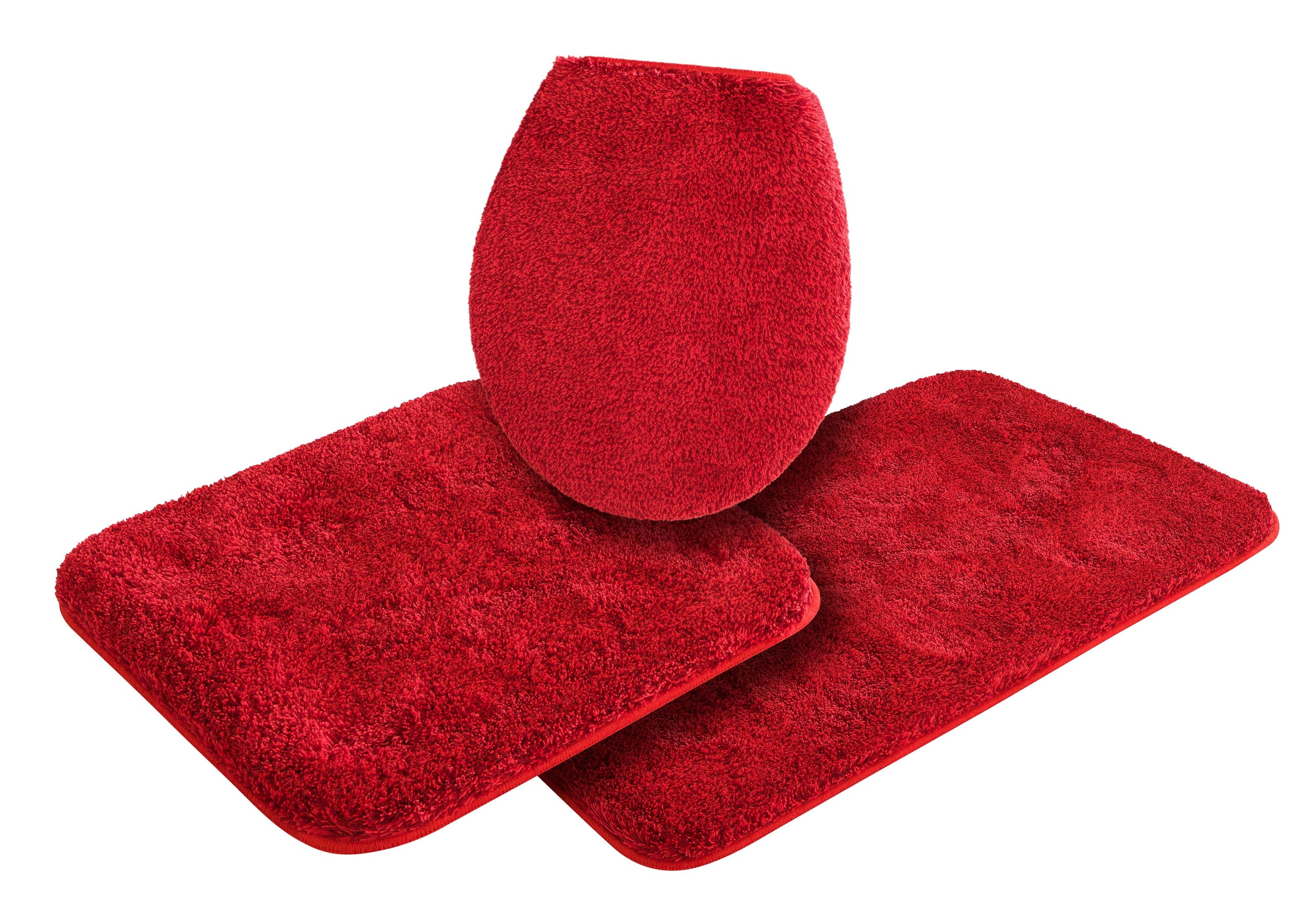 Grund Badematte »Melos, Badvorleger, Badezimmer Teppich, sehr weich«, rutschhemmend beschichtet, fussbodenheizungsgeeignet, melierte Optik, sehr weicher Flor, Melange-Effekt, Made in Europe