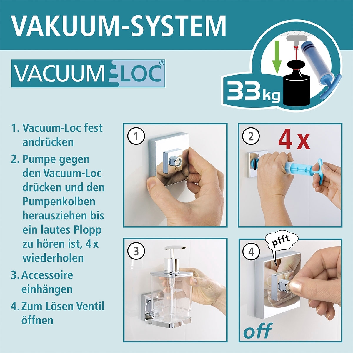 WENKO Eckregal Etage Jelmoli-Versand | kaufen 1 »Vacuum-Loc Quadro«, online