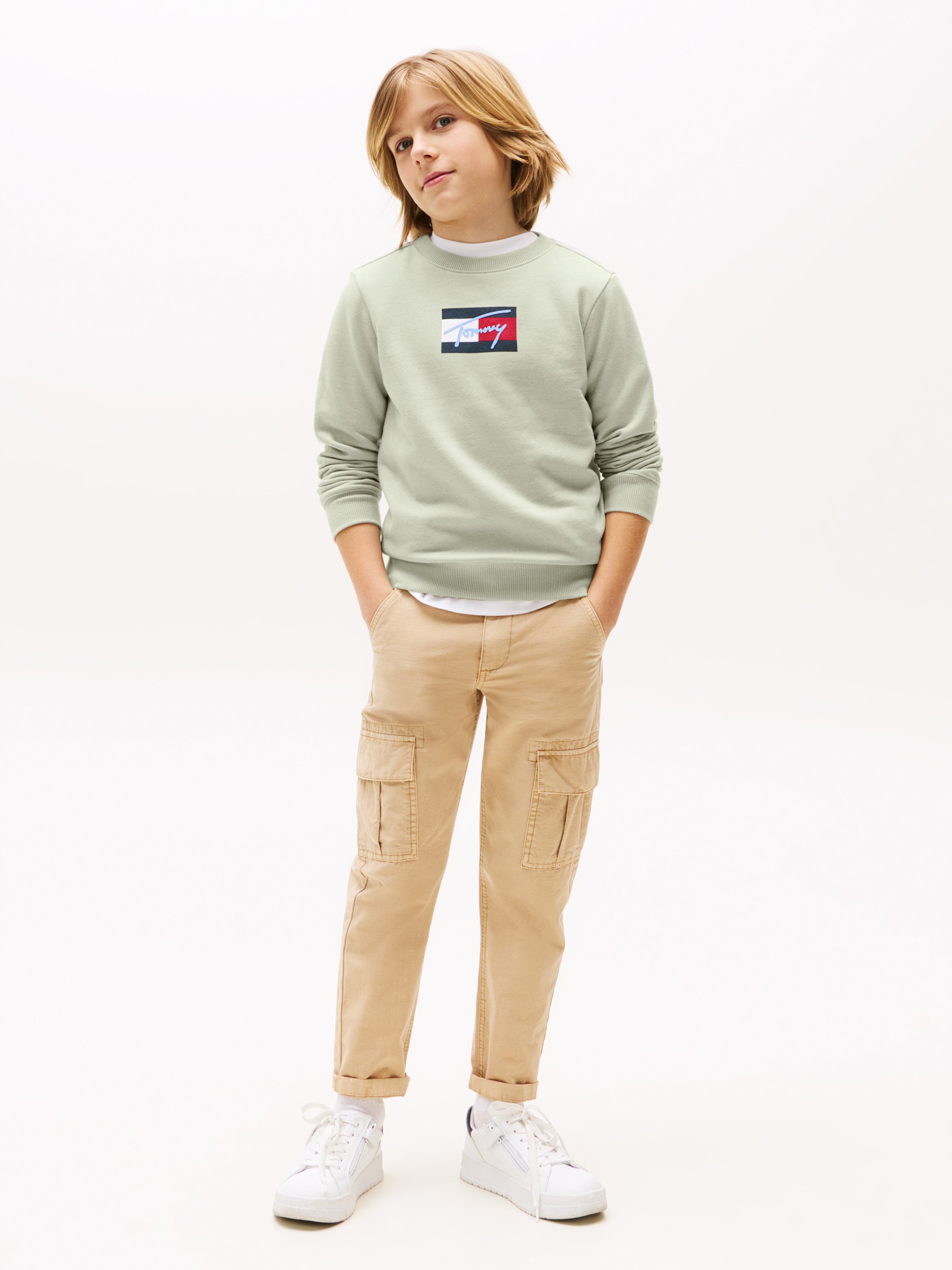Tommy Hilfiger Sweatshirt »TOMMY SCRIPT FLAG SWEATSHIRT«, für Kinder bis 16 Jahre, Flag-Logo-Druck