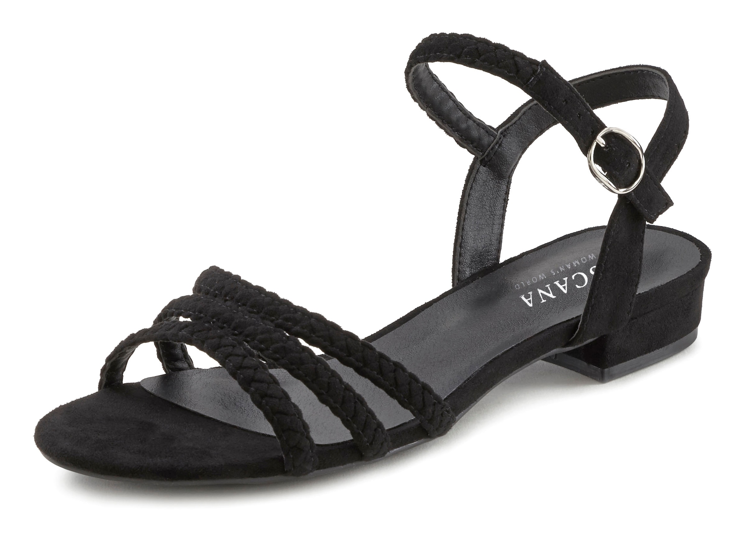 LASCANA Sandale »Sommerschuh«, Sandalette, Sommerschuh mit geflochtenen Riemchen VEGAN