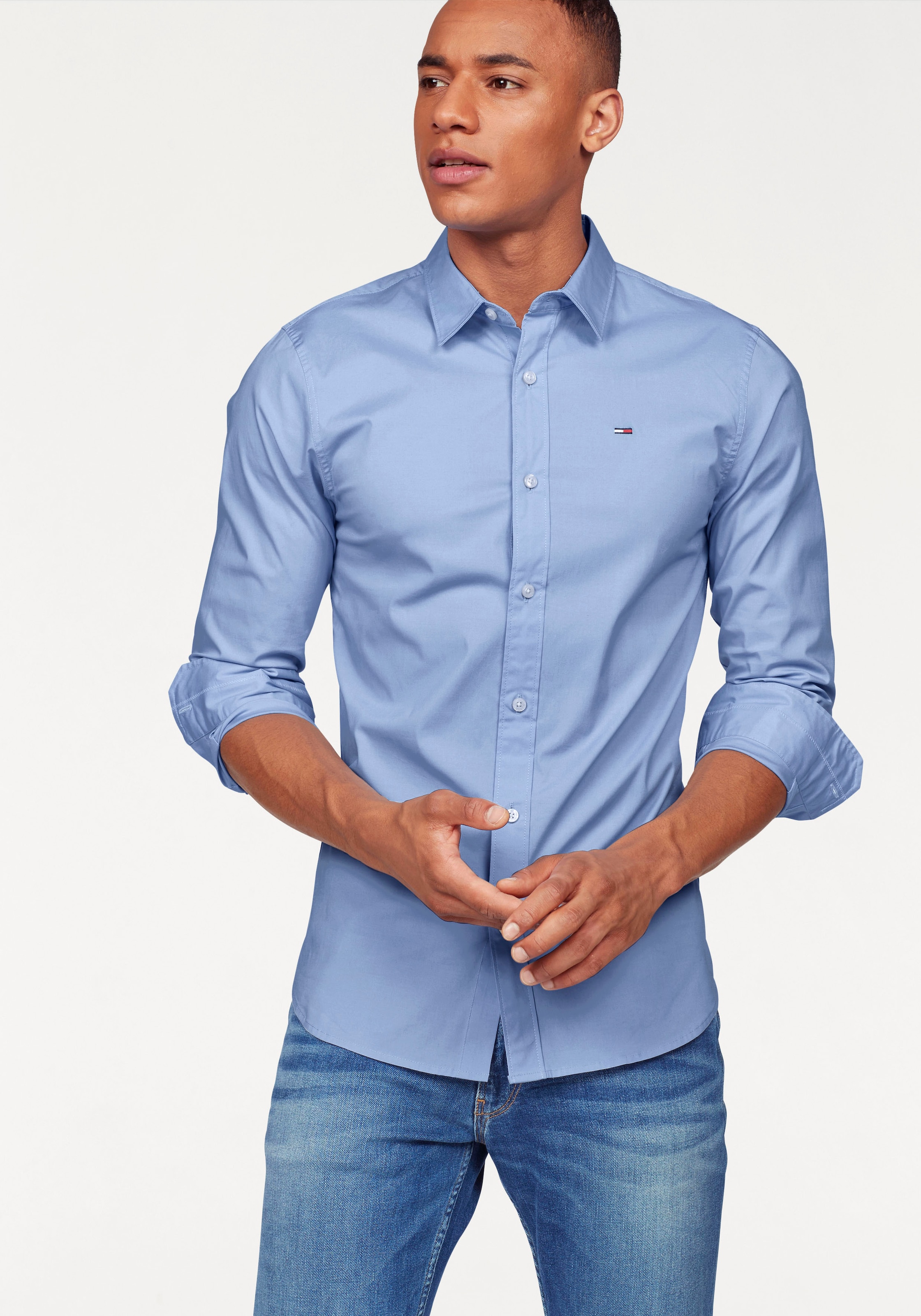 Langarmhemd »Sabim Stretch Hemd Shirt«, Stretch Hemd, Premium, Slim Fit, mit Elasthan