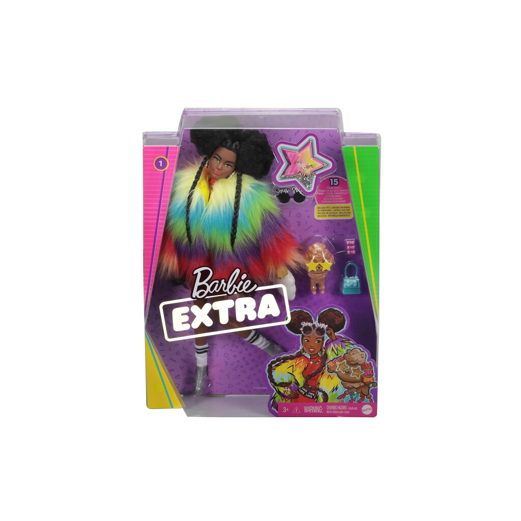 Barbie Spielfigur »Extra mit Afro und Regenbogen-Jacke«