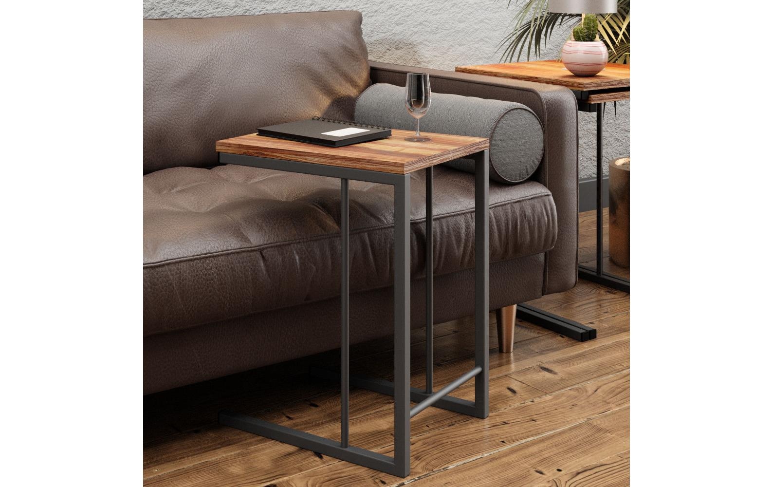 WOODY FASHION Beistelltisch »3-er Set, Braun/Schwarz«