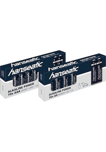 Batterie »10 St. AA + 10 St. AAA, Alkaline LR06 Mignon LR03 Micro«, 1,5 V, (Packung,...