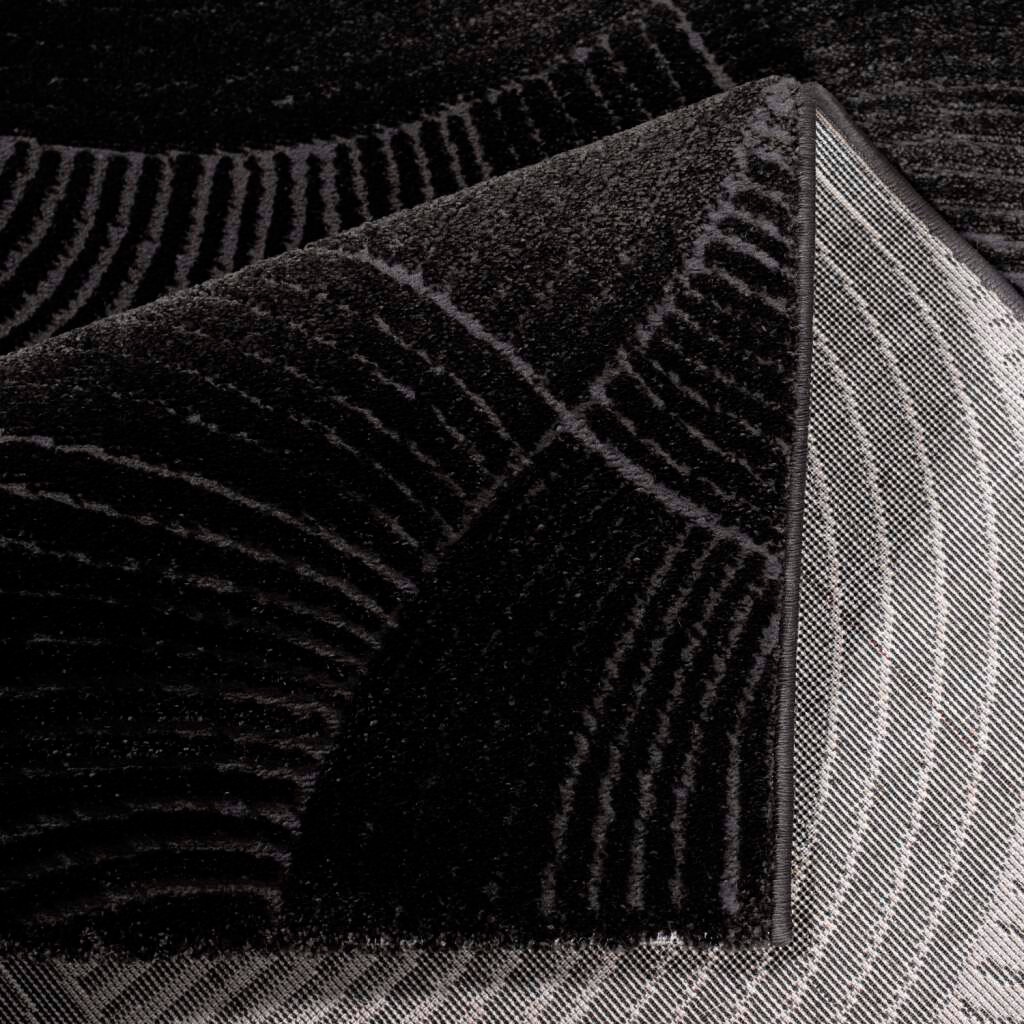Carpet City Teppich »Friseé-Teppich FANCY 647«, rechteckig, 12 mm Höhe, Läufer, Kurzflor,3D-Optik,Kreisförmiges Muster, Wohnzimmer