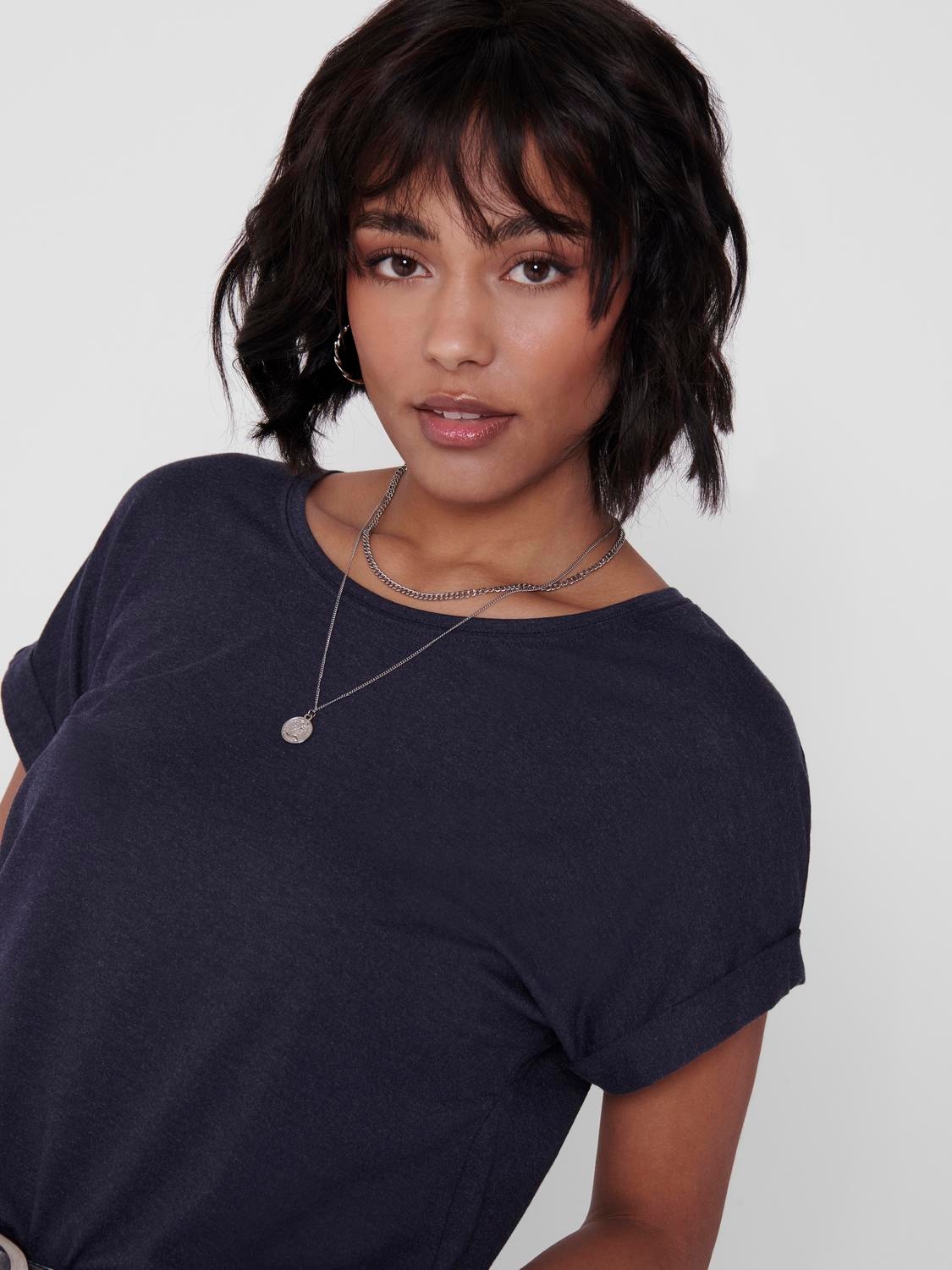 ONLY T-Shirt »ONLMOSTER S/S O-NECK TOP NOOS JRS«, mit Aufschlag am Arm