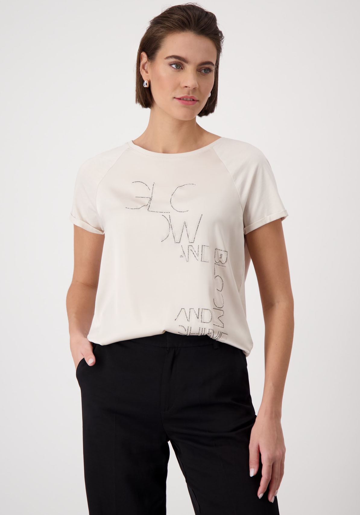 Monari Schlupfbluse, mit Glitzernieten