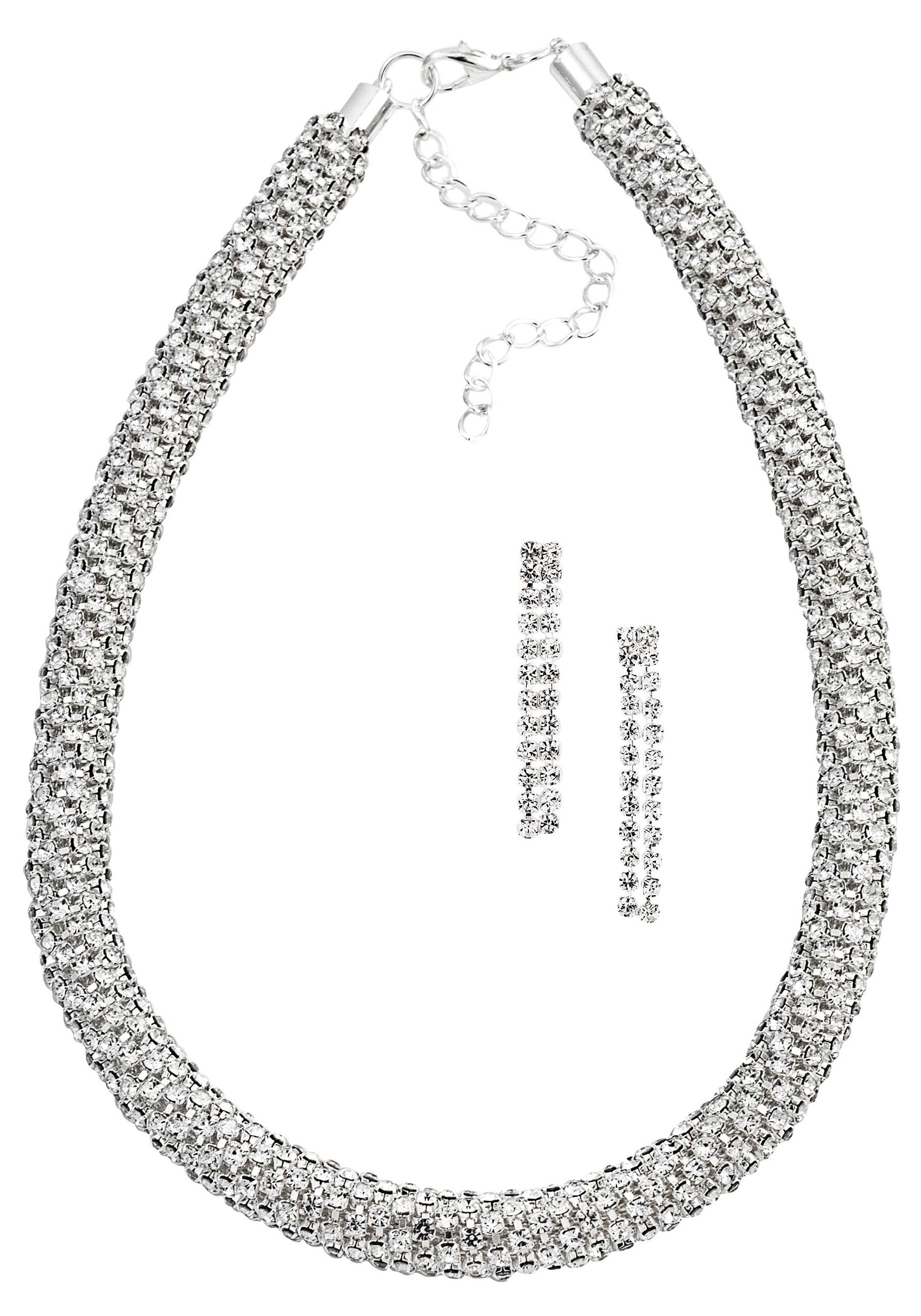 Firetti Ohrring und edel, (Set, Ketten Set 3 elegant und glamourös«, Glassteinen bei Jelmoli-Versand tlg.), online »Strass-Schmuckset, shoppen mit Schweiz