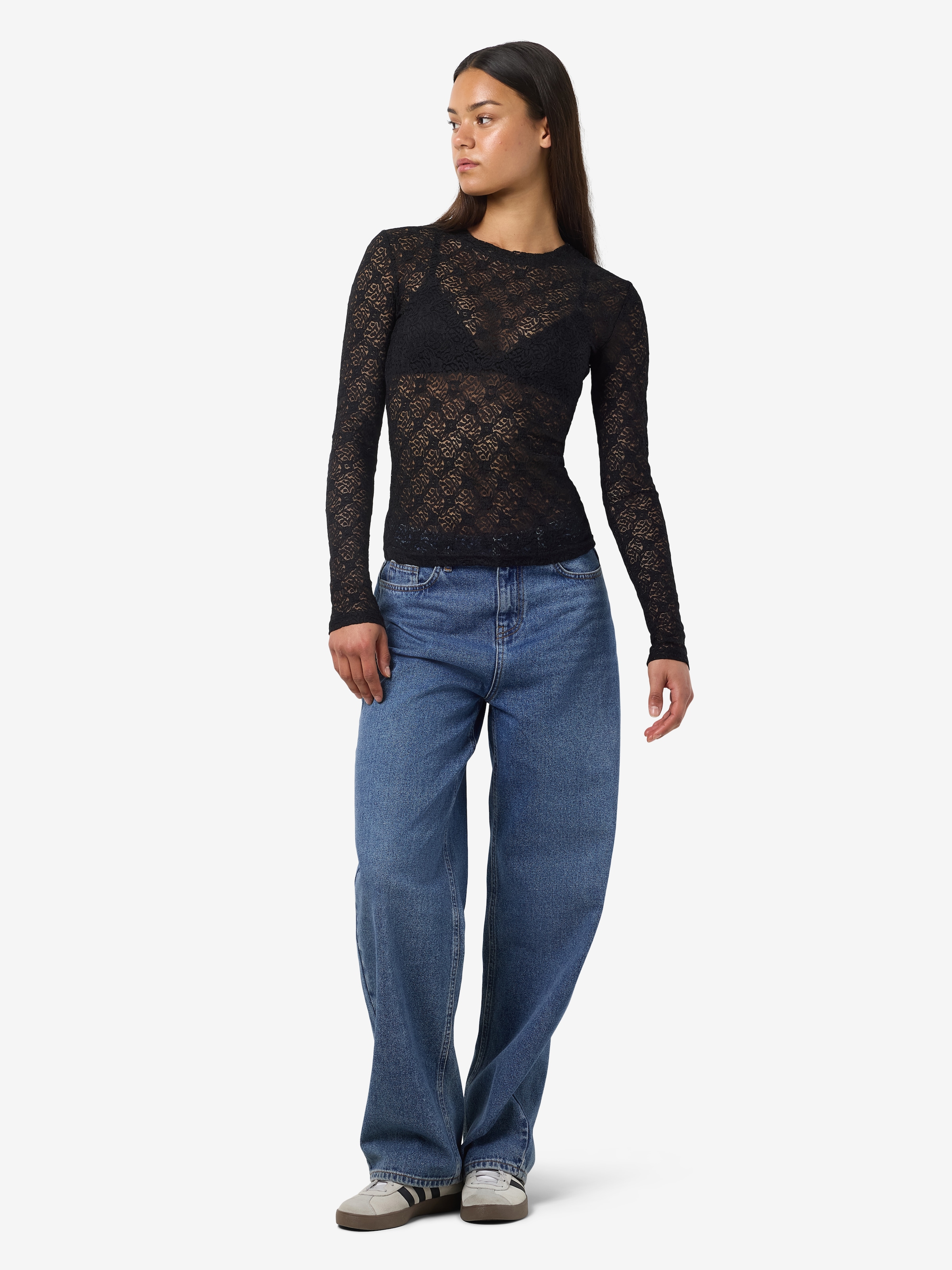 Noisy may Spitzenshirt »NMJUDITH L/S LACE TOP NOOS«