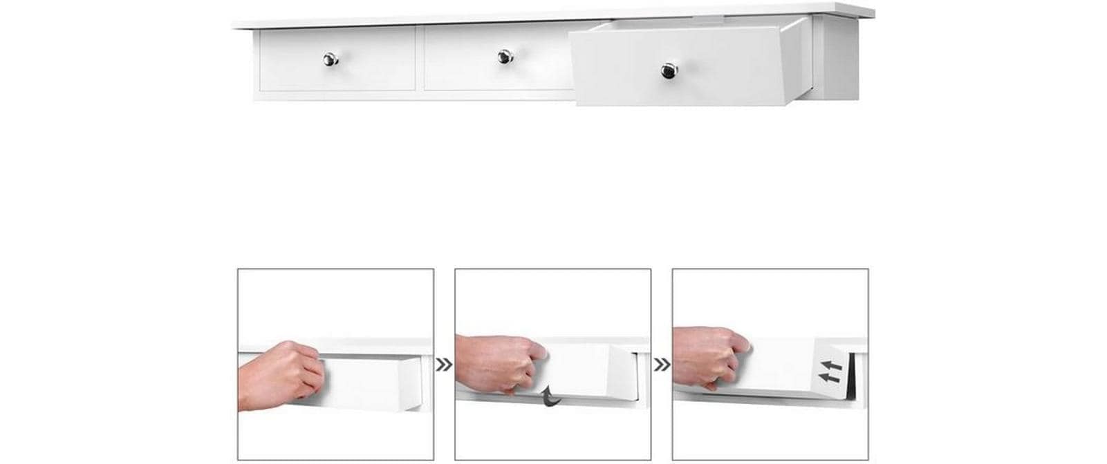 SONGMICS Wandregal »mit Schubladen Weiss«