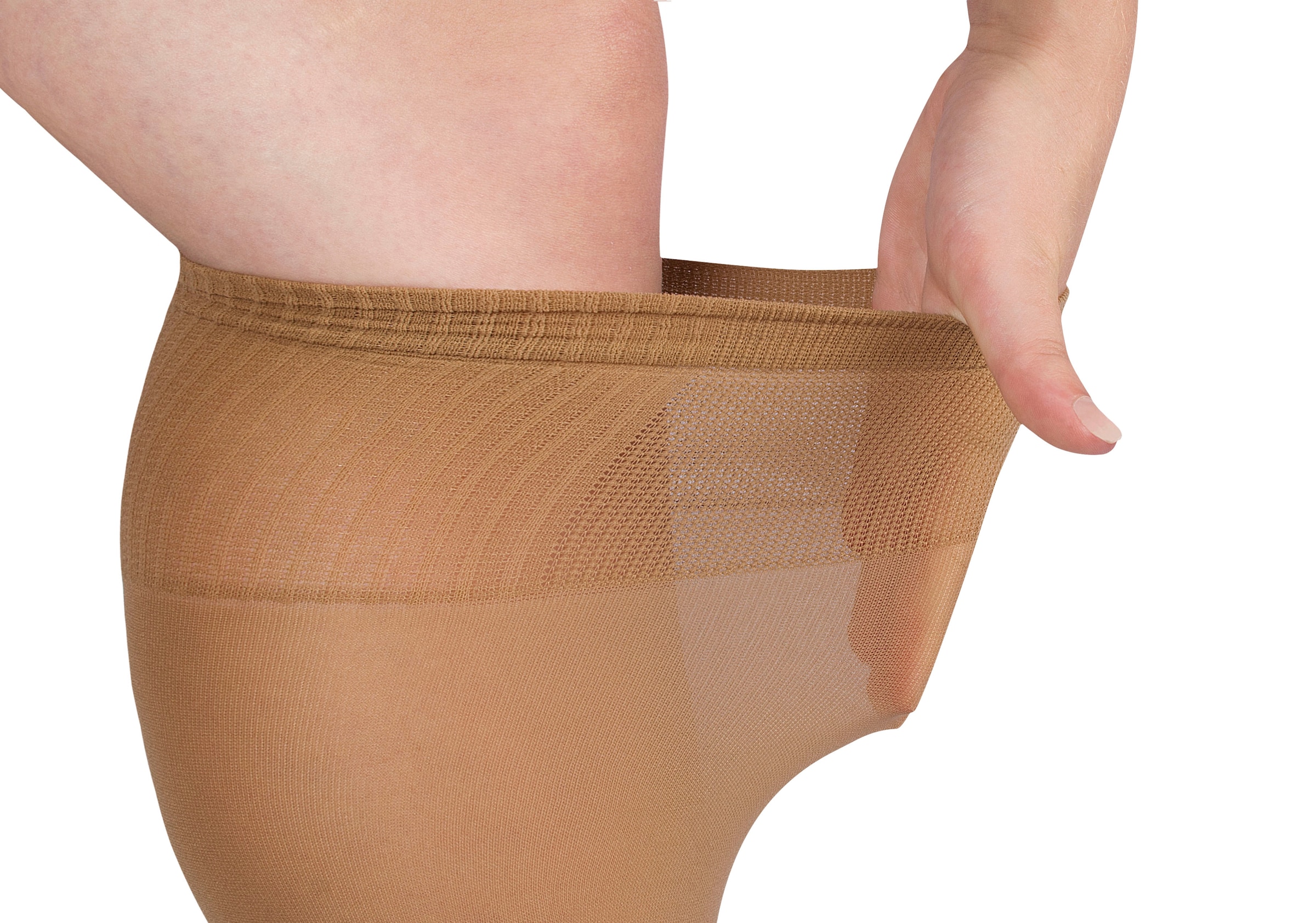 Janastyle Feinkniestrümpfe »BIG Feinkniestrümpfe mit extrabreitem Bund«, (3 Paar), für einen Wadenumfang bis zu 56 cm, für starke Waden
