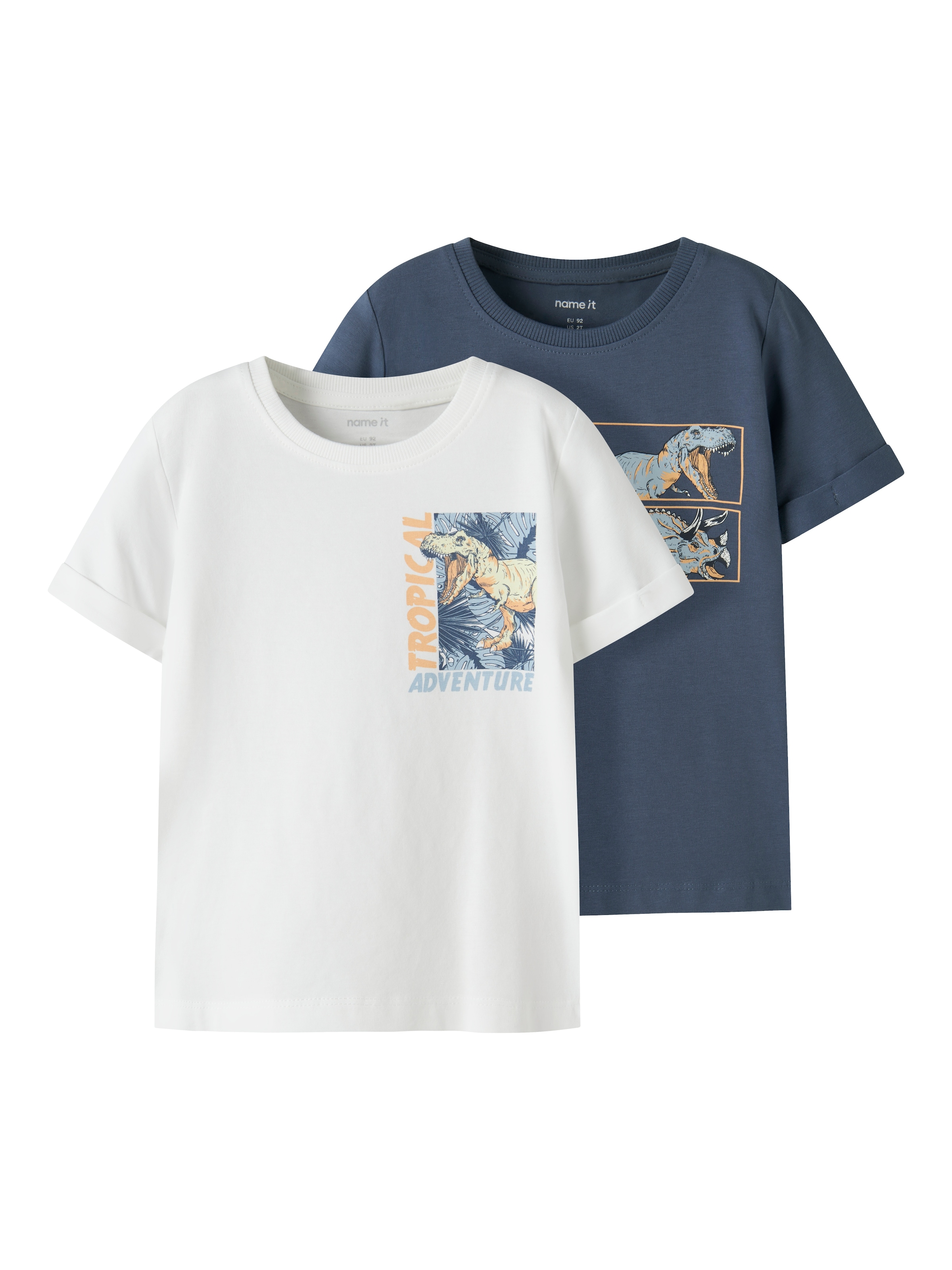 Name It T-Shirt "NMMVUX 2P SS TOP" Packung, 2 Baumwollmischung, normal geschnitten