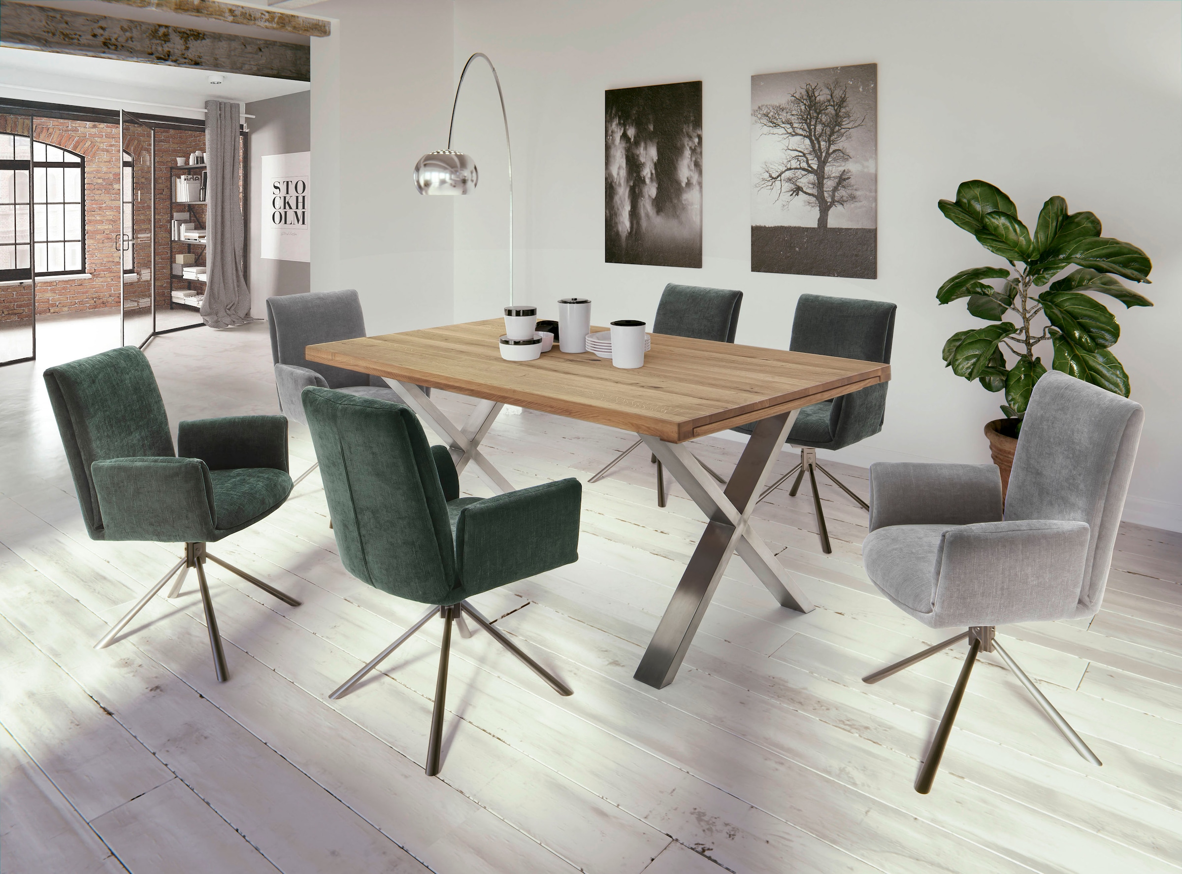 MCA furniture 4-Fussstuhl | Nivellierung, online 180°drehbar Jelmoli-Versand Chenille shoppen Optik in »Boulder«, mit Stoffbezug