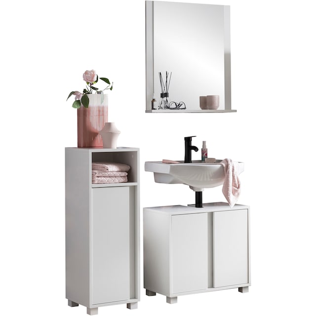 ❤ INOSIGN Badmöbel-Set »Dex«, (3 St.), bestehend aus  Waschbeckenunterschrank, Unterschrank, Spiegelelement bestellen im  Jelmoli-Online Shop
