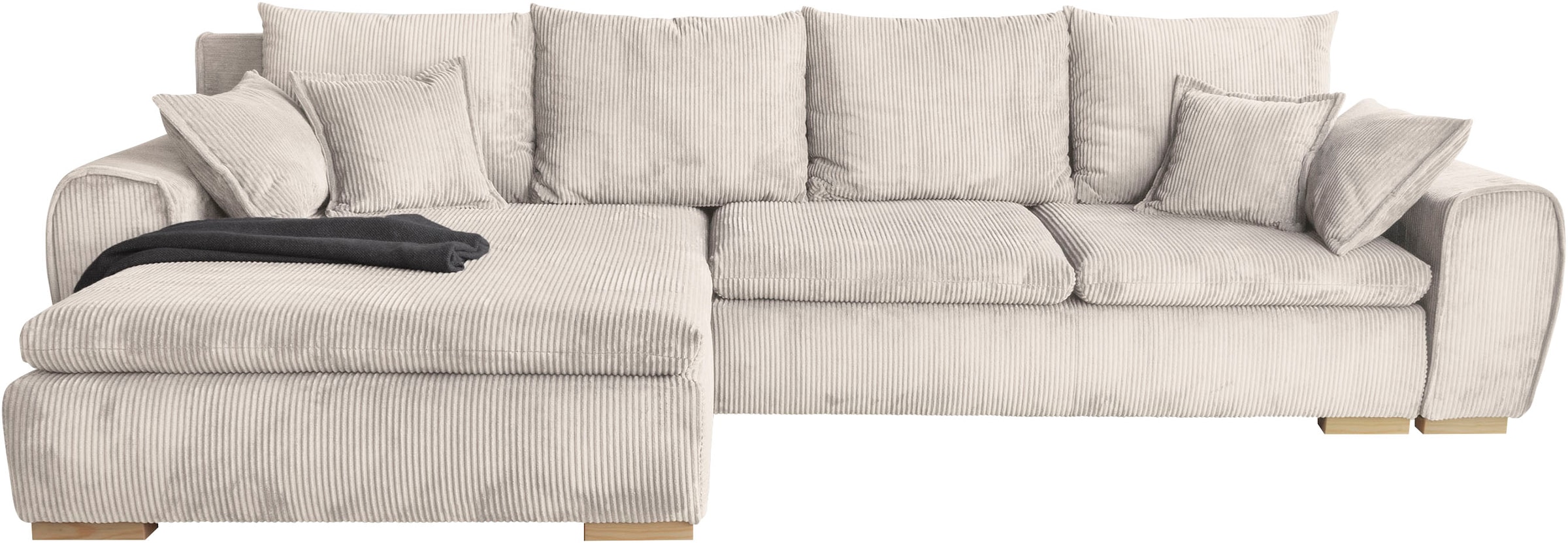 Home affaire Ecksofa »Katja L-Form«, Cord Bezug, inkl. Schlaffunktion und Stauraum