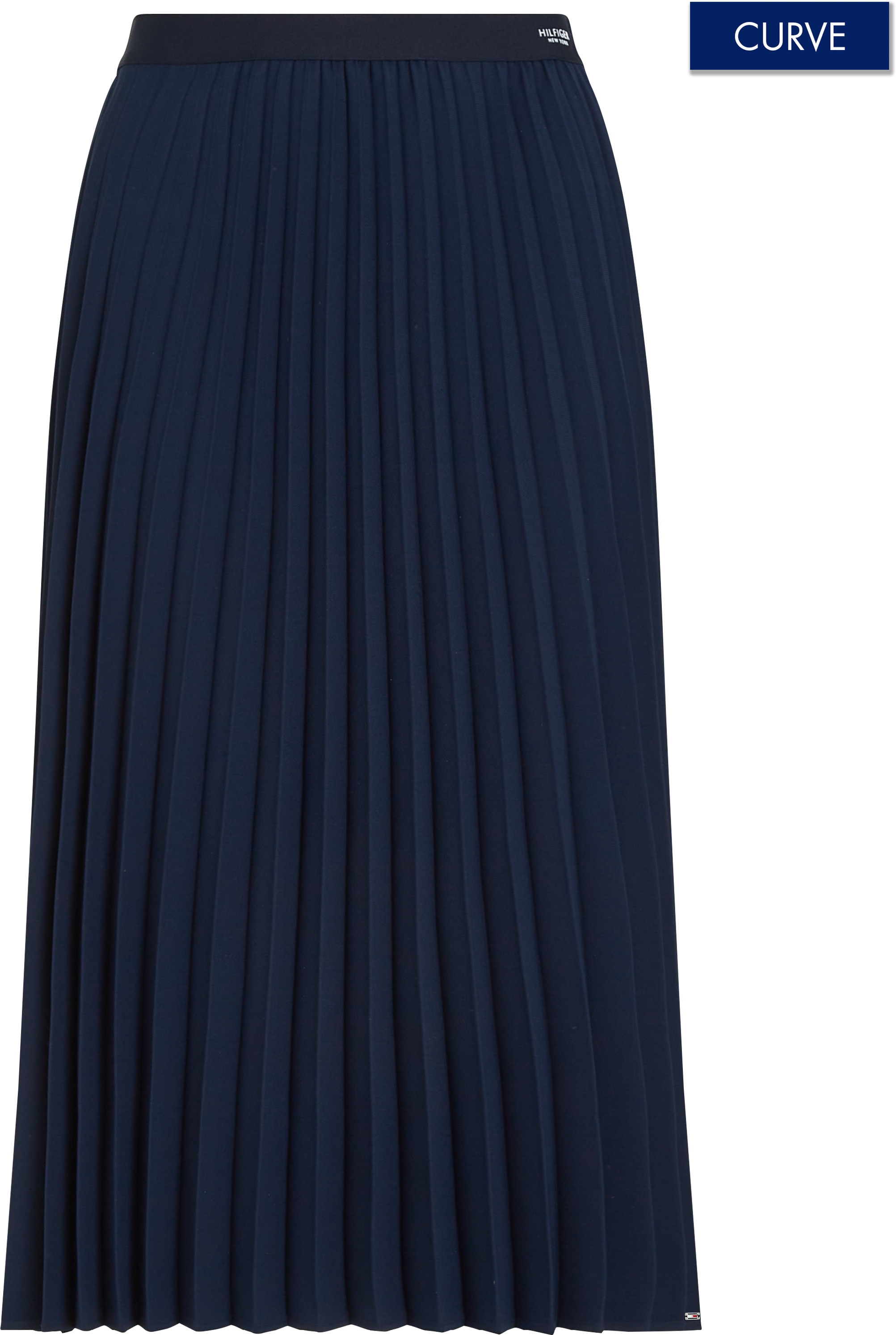 Tommy Hilfiger Curve Plisseerock »CRV FLUID PLEATED MIDI SKIRT«, in Grossen Grössen, Logo-Print
