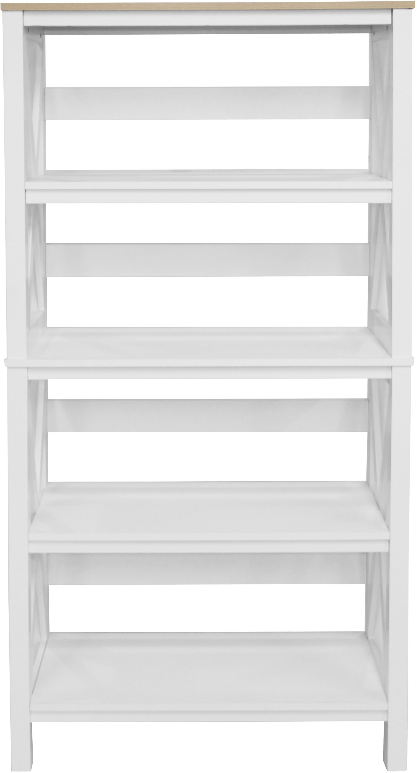 Home affaire Aktenregal »Silba«, Bücherregal, 4 Fächer, Landhausstil, Höhe 161 cm