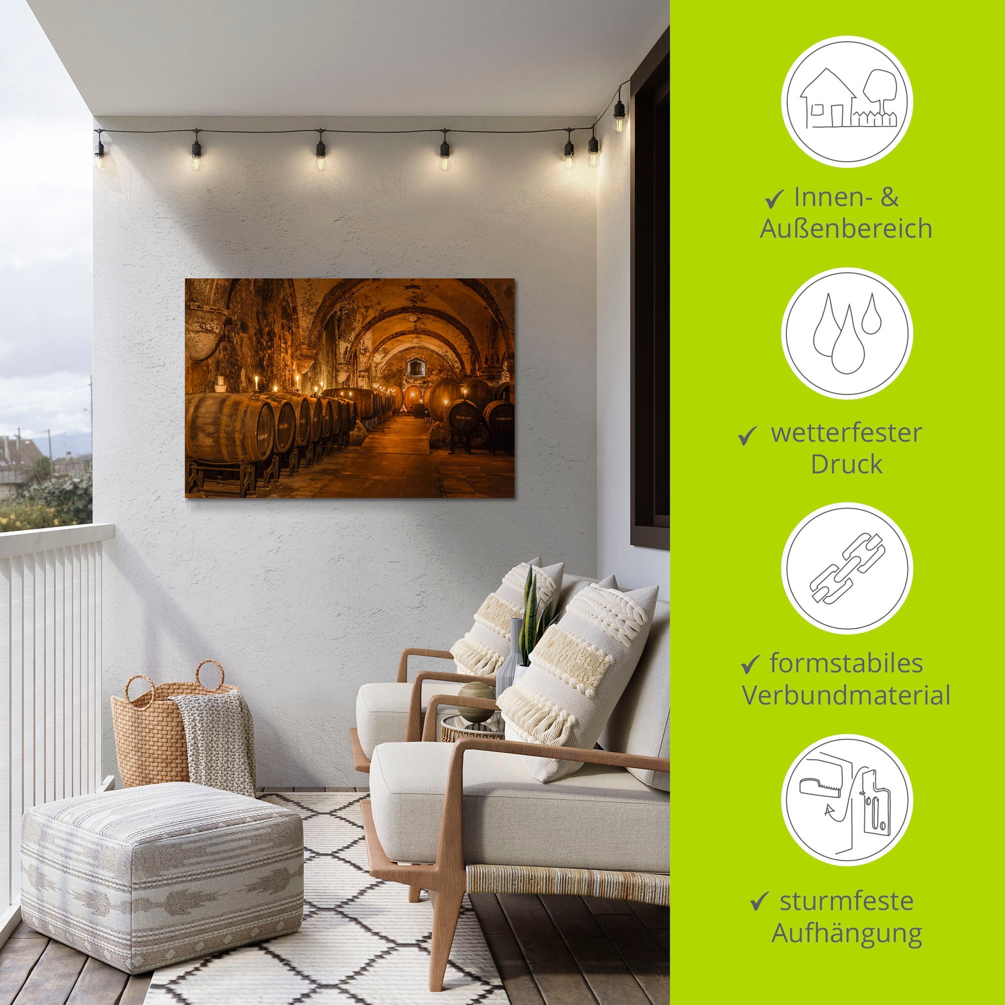 Artland Wandbild »Historischer Weinkeller Eberbach«, Wein Bilder, (1 St.), als Alubild, Outdoorbild, Leinwandbild, Poster in verschied. Grössen
