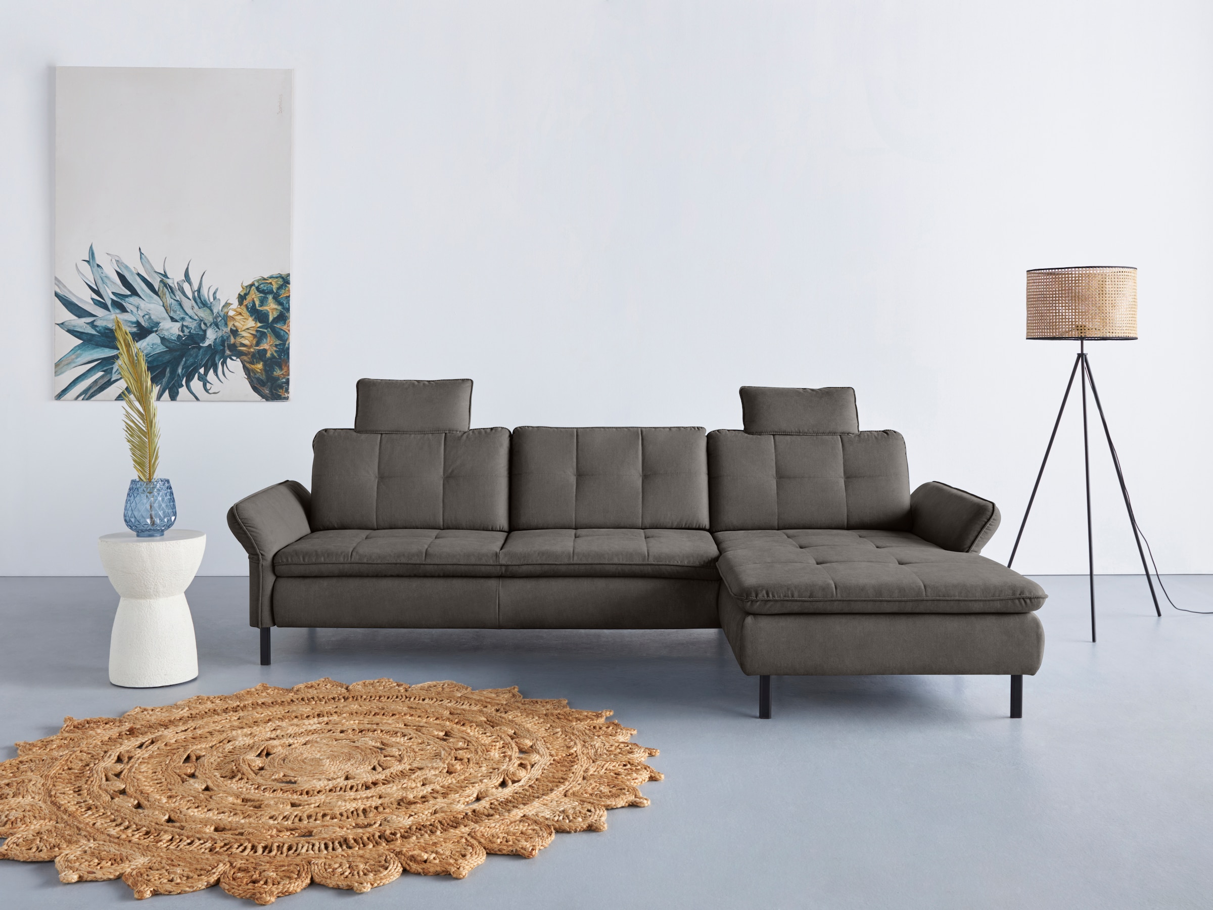 INOSIGN Ecksofa "Birkholm L-Form" Armlehnverstellung, auch in Easy Clean Bezug - mit Wasser zu reinigen