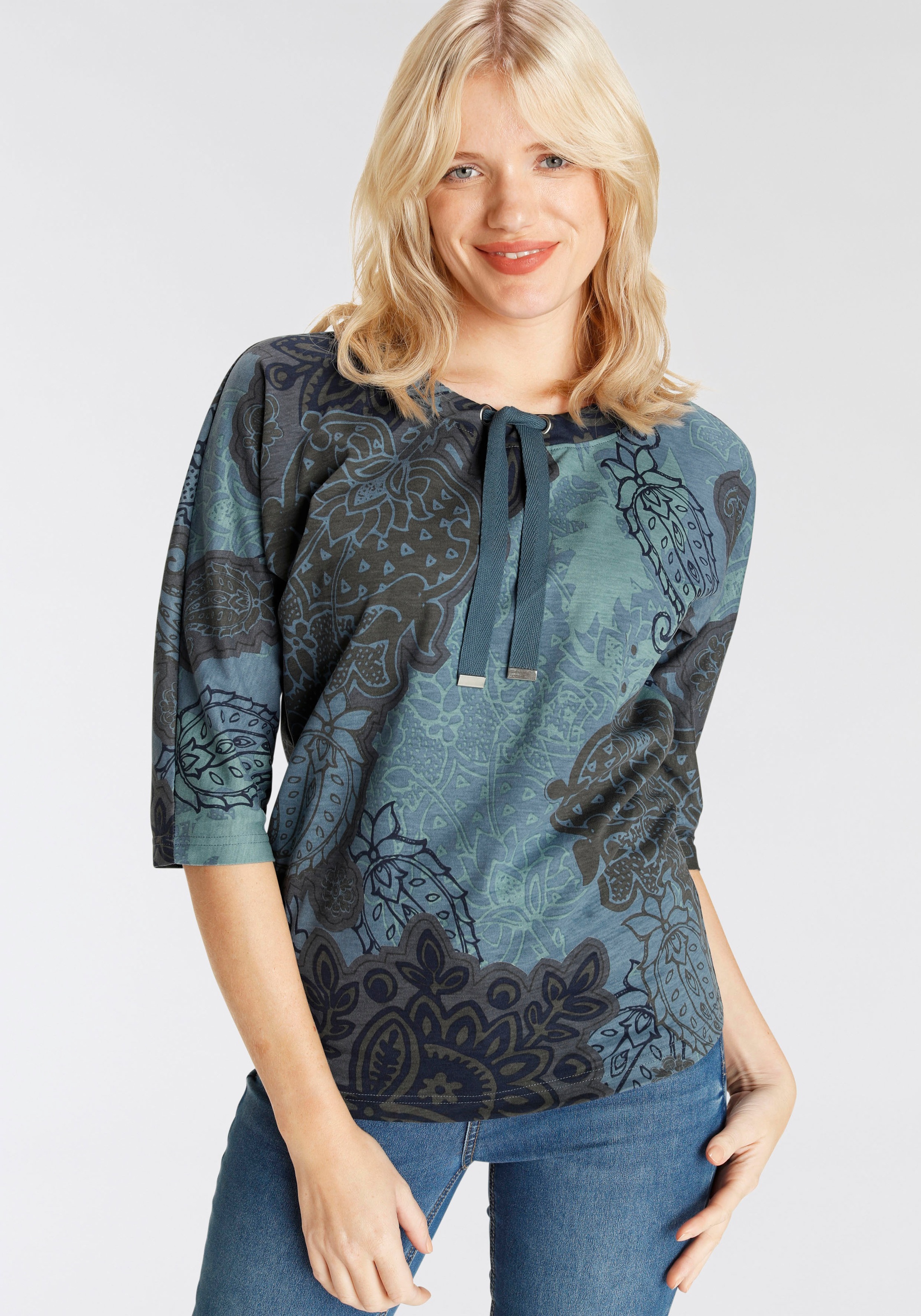 Boysen's Fledermausshirt, Paisley-Druck  NEUE  KOLLEKTION kaufen