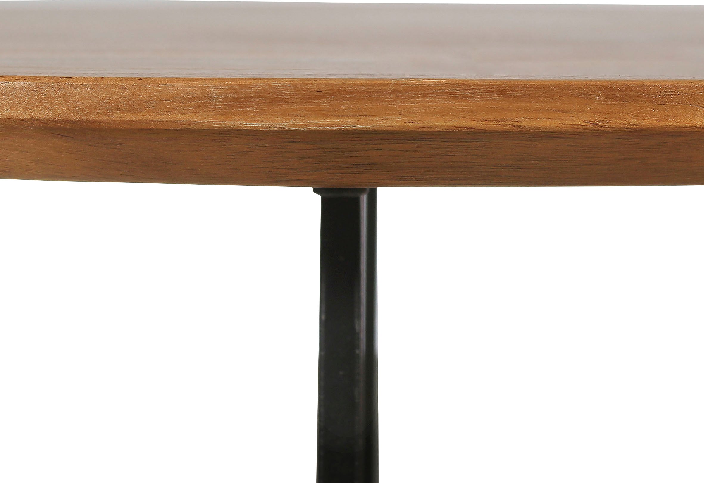 byLIVING Couchtisch »Alina«, mit massiver Akazien - Platte und schwarzem Metallgestell, rund 80cm.