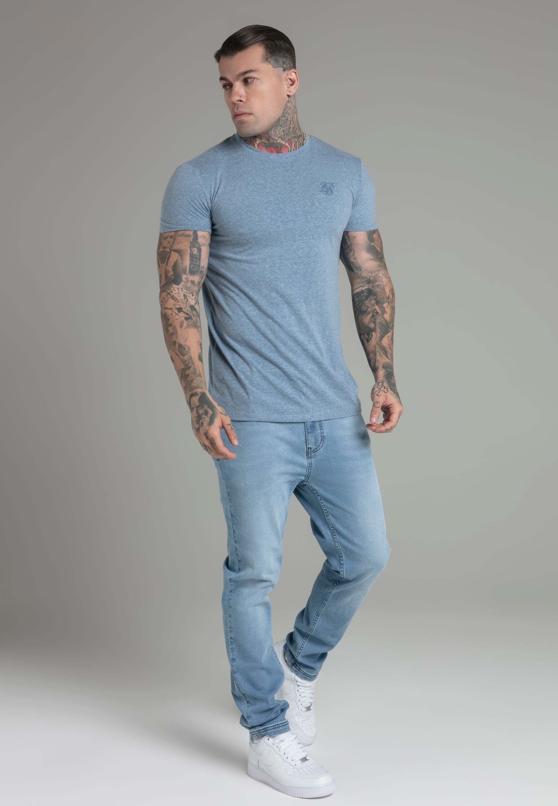 Siksilk T-Shirt »Siksilk T-Shirt Marl T-Shirt in Blue«