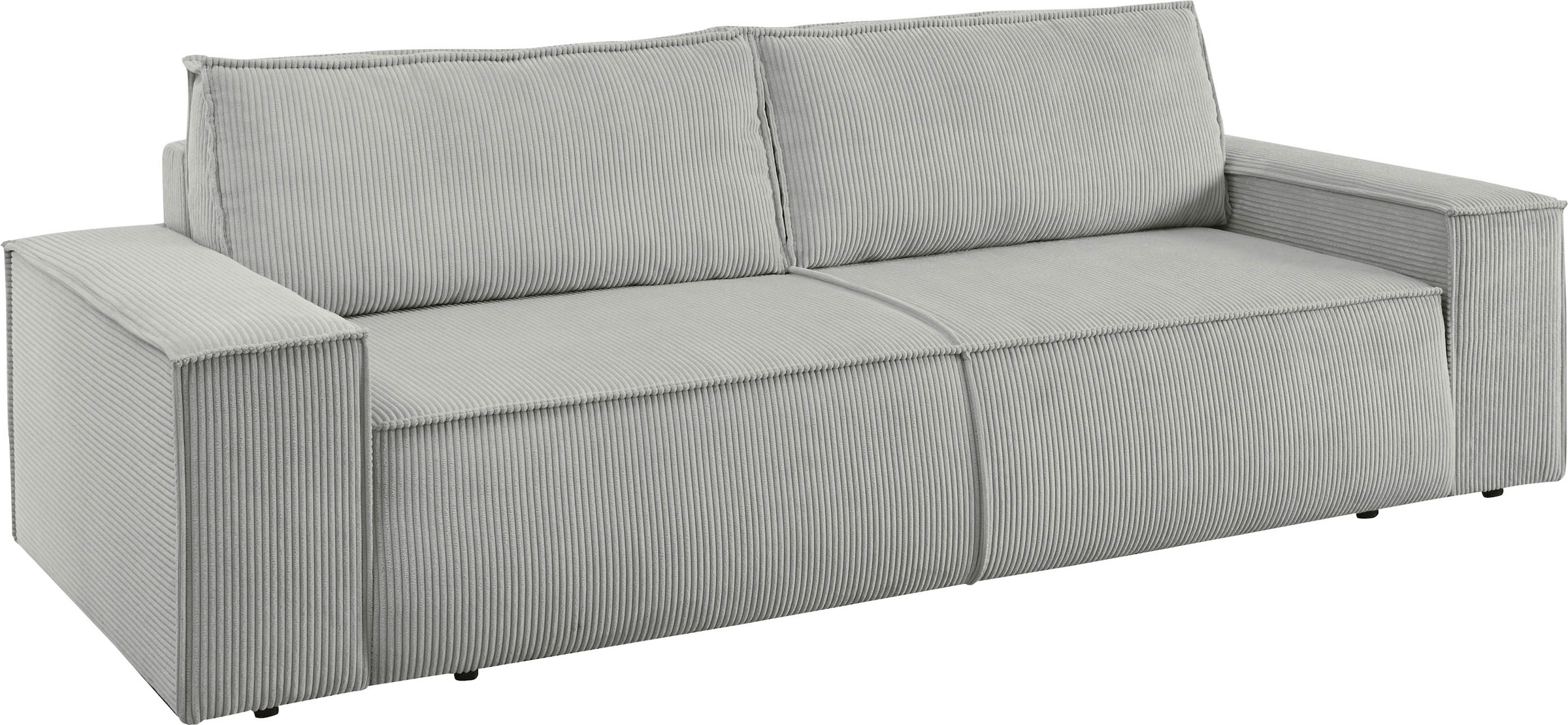 Home affaire 3-Sitzer »SHERWOOD Schlafsofa (257cm) Cord, Samtvelours, Vintage-Lederoptik«, Schlaffunktion mit Bettkasten (ca. 136/200cm)