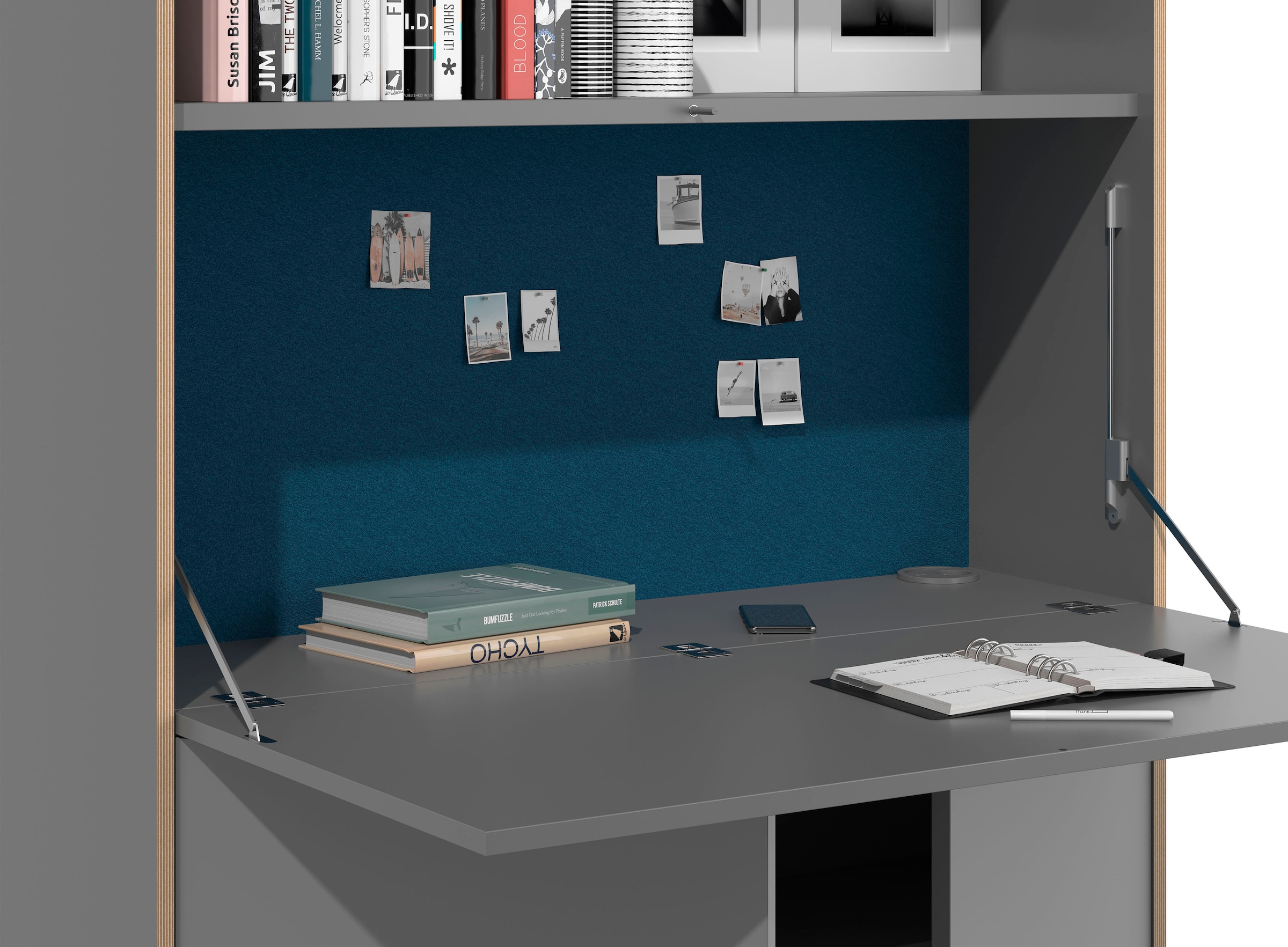 Müller SMALL LIVING Sekretär »FLAI Home-Office kompakt«, drei Rückwände: Melamin, magnetisch oder mit 6mm dickem Bulletin Board