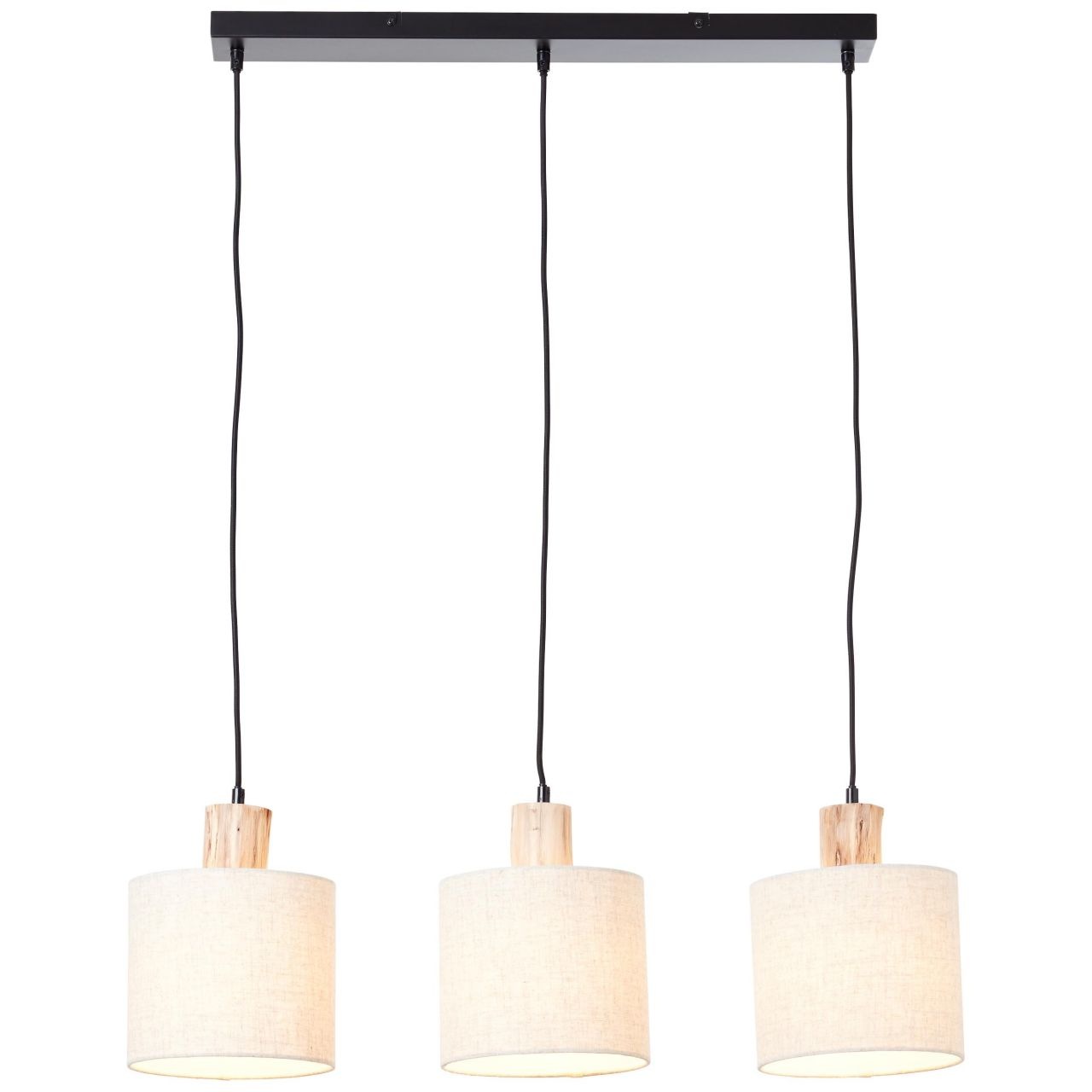 Brilliant Pendelleuchte »Pia«, 3 flammig, Leuchtmittel E27 ohne Leuchtmittel, Hängelampe 3flg Balken schwarz/natur