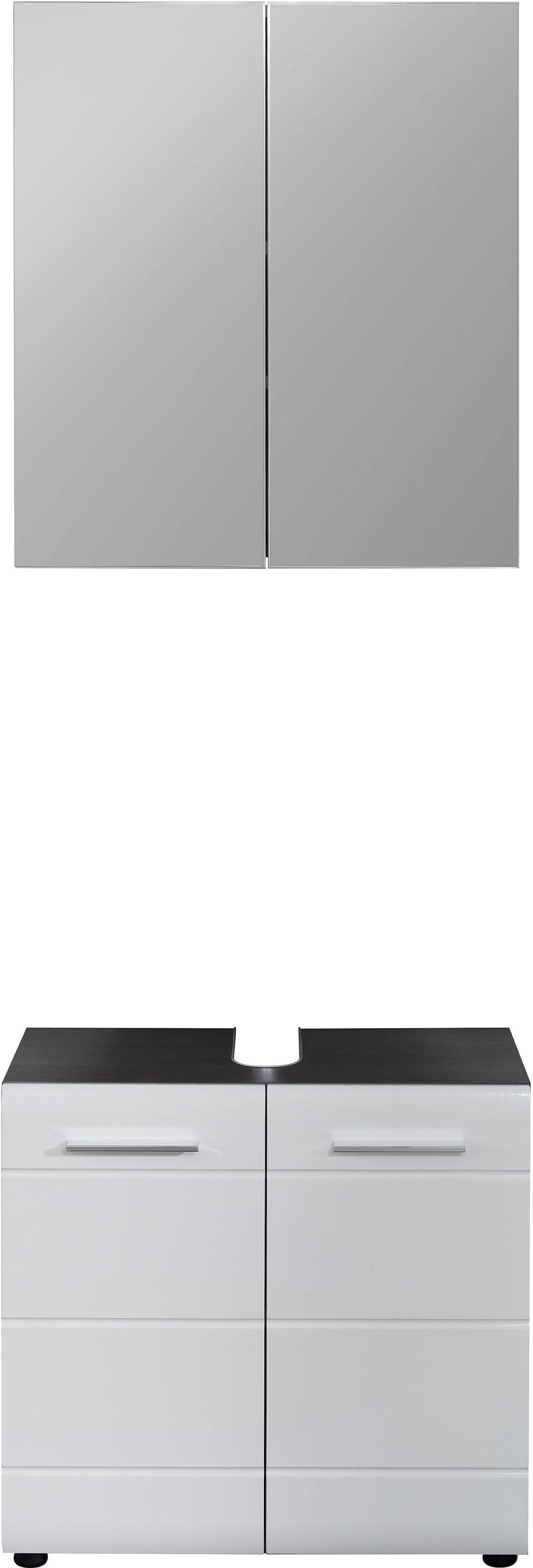 INOSIGN Badmöbel-Set »Sovana«, (Set, 2 St.), Badezimmermöbel Waschtisch und Spiegelschrank mit verstellbaren Böden