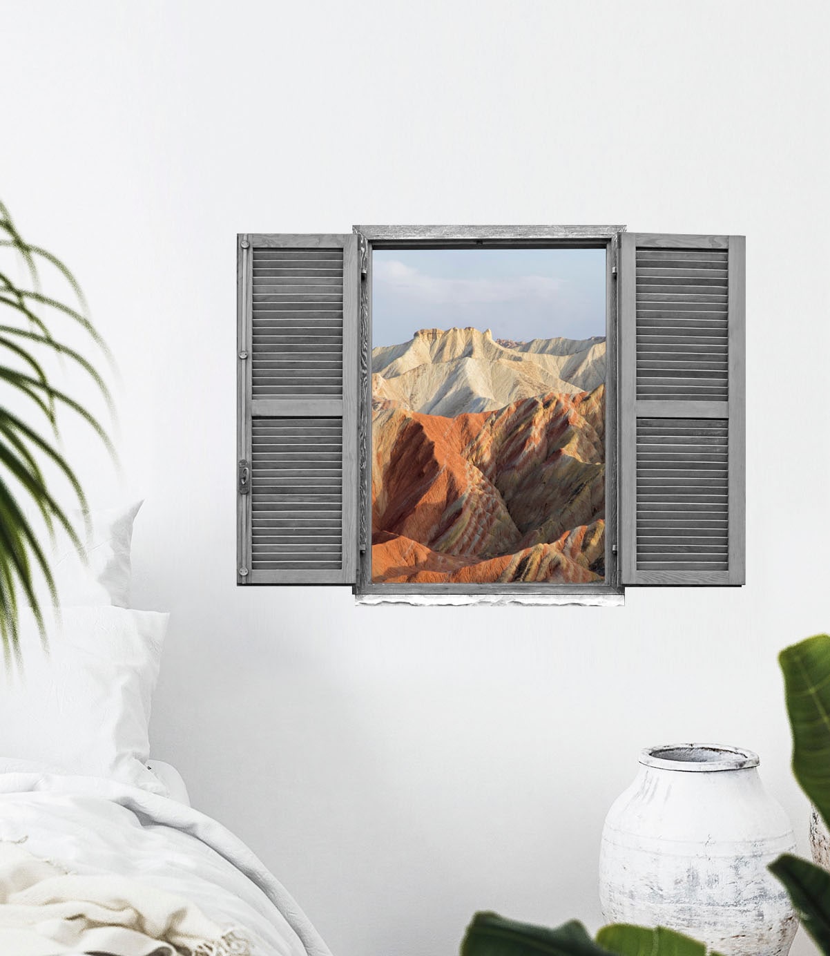 queence Wandtattoo »Berge«, (1 St.), Wandsticker, Wandbild, selbstklebend, 3D, Fenster