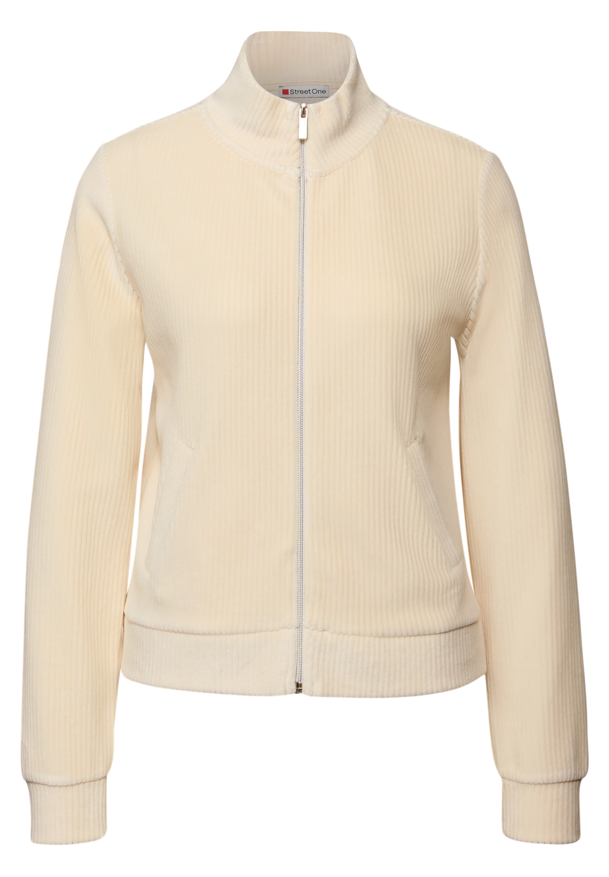 STREET ONE Sweatjacke, Cord, mit elastischem Saum und Reissverschluss