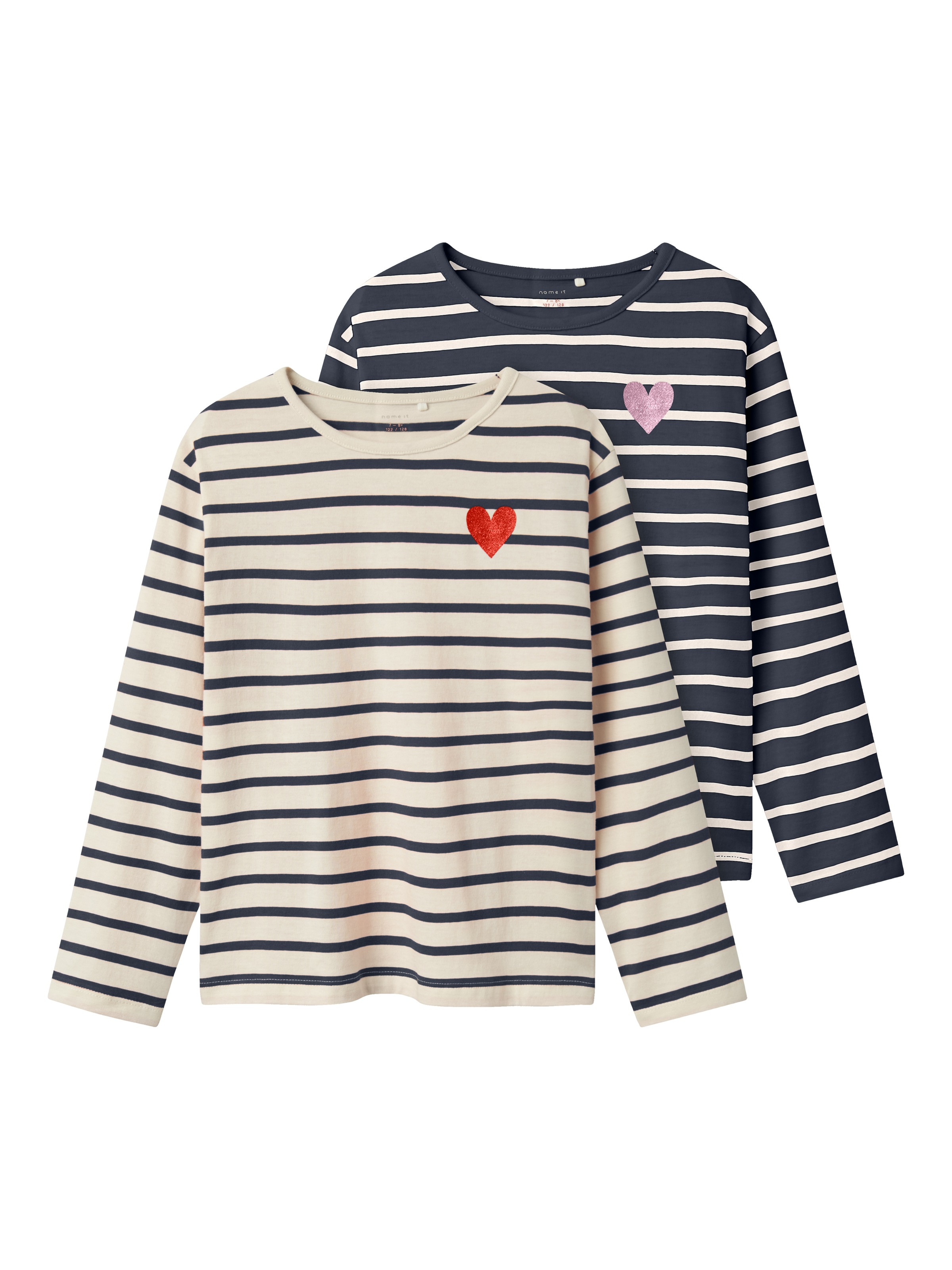 Name It Langarmshirt »NKFTOVELINA 2P LS NREG TOP PB« Packung, 2 Stk.