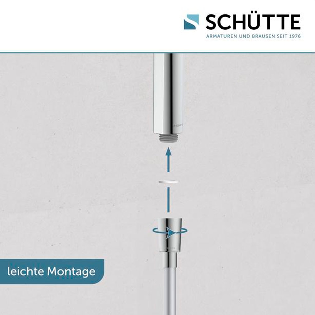 Schütte Stangenbrause-Set, (Komplett-Set), Duschset zum Kleben, ohne Bohren, Duschkopf mit Schlauch und Halterung