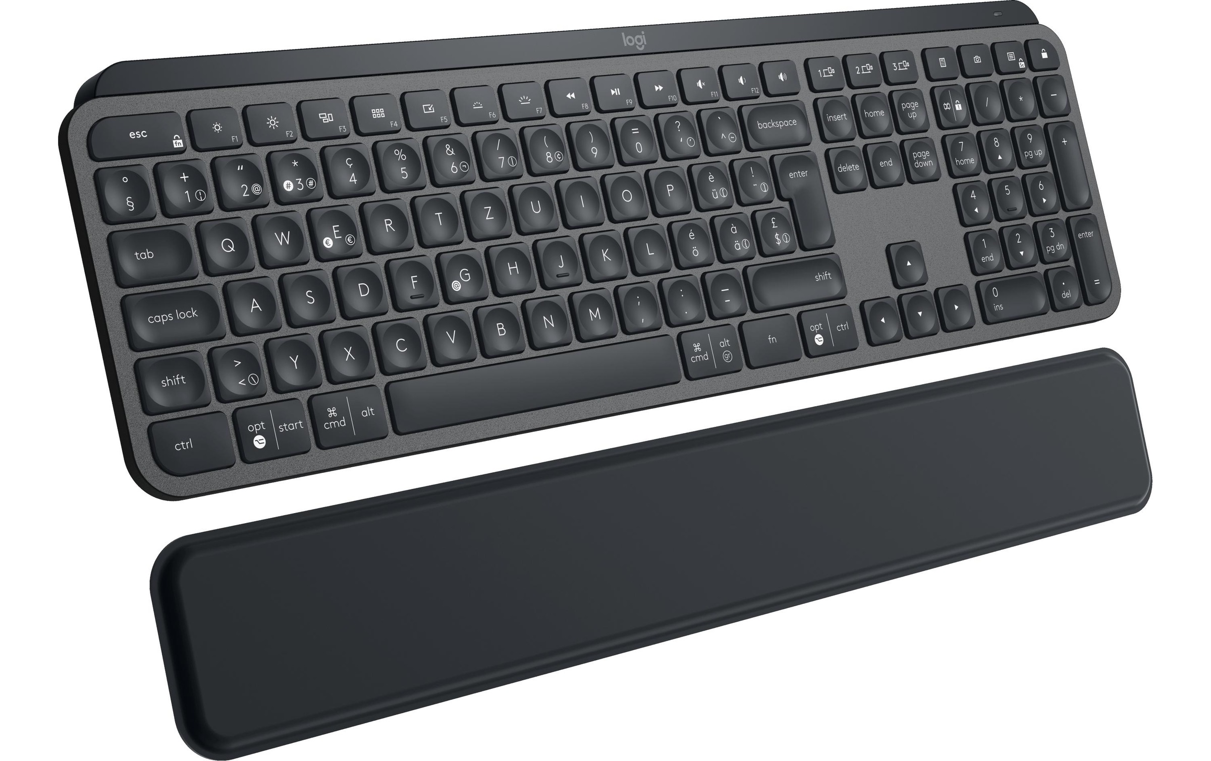 Logitech Tastatur »MX Keys Plus mit Handballenauflage«, (Ziffernblock)