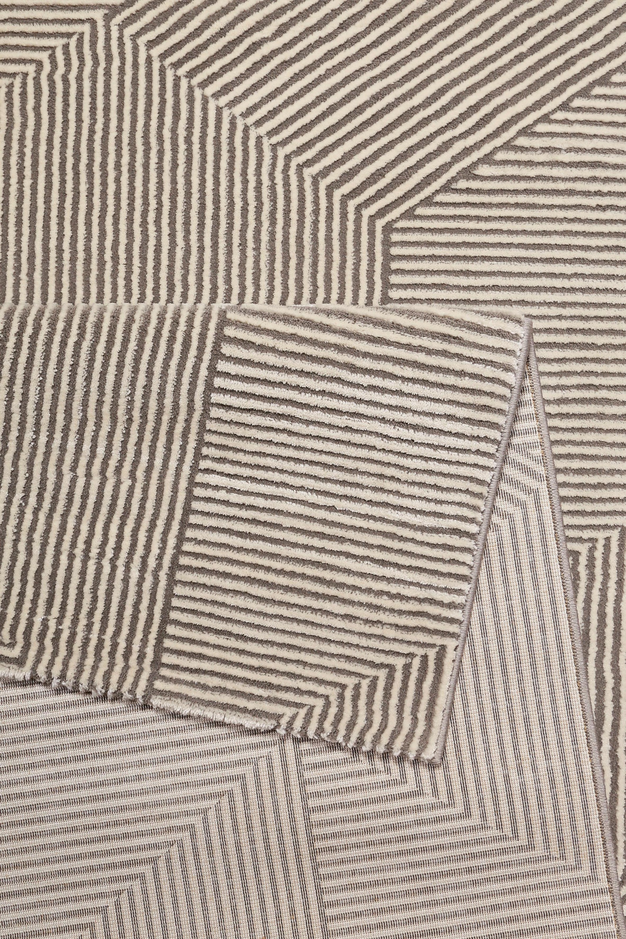 Esprit Teppich »Velvet Groove ESP-8780«, rechteckig, 12 mm Höhe, Kurzflor, Hoch Tief Struktur, Wohnzimmer, Schlafzimmer